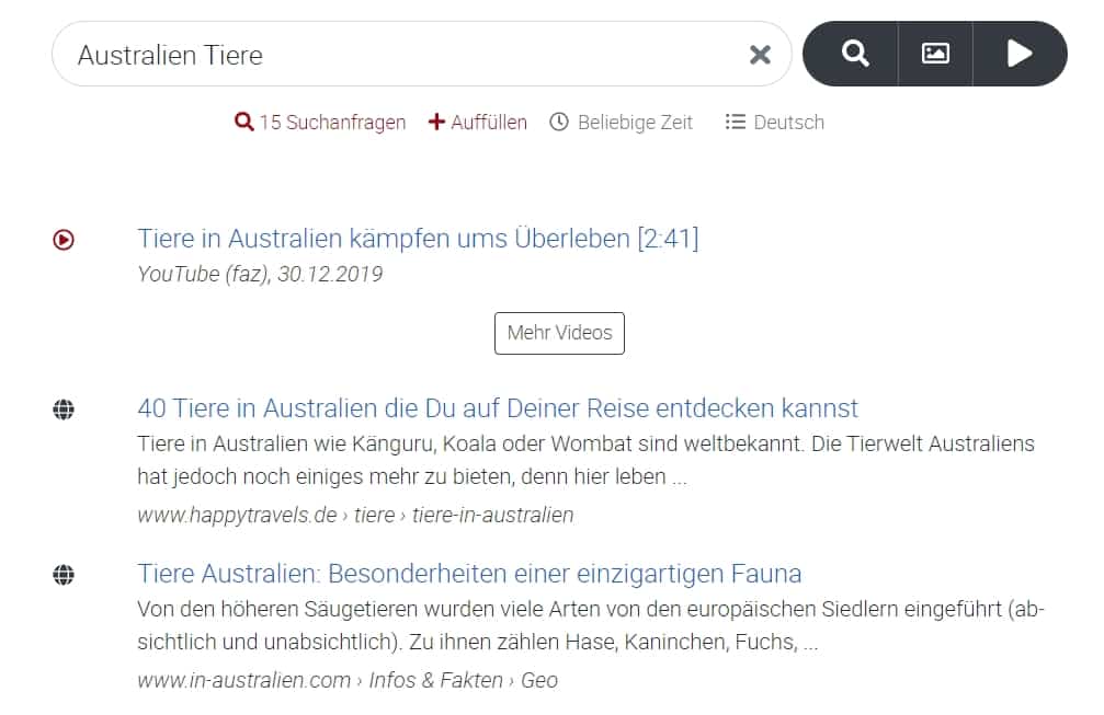 Trooia: Suchergebnisse