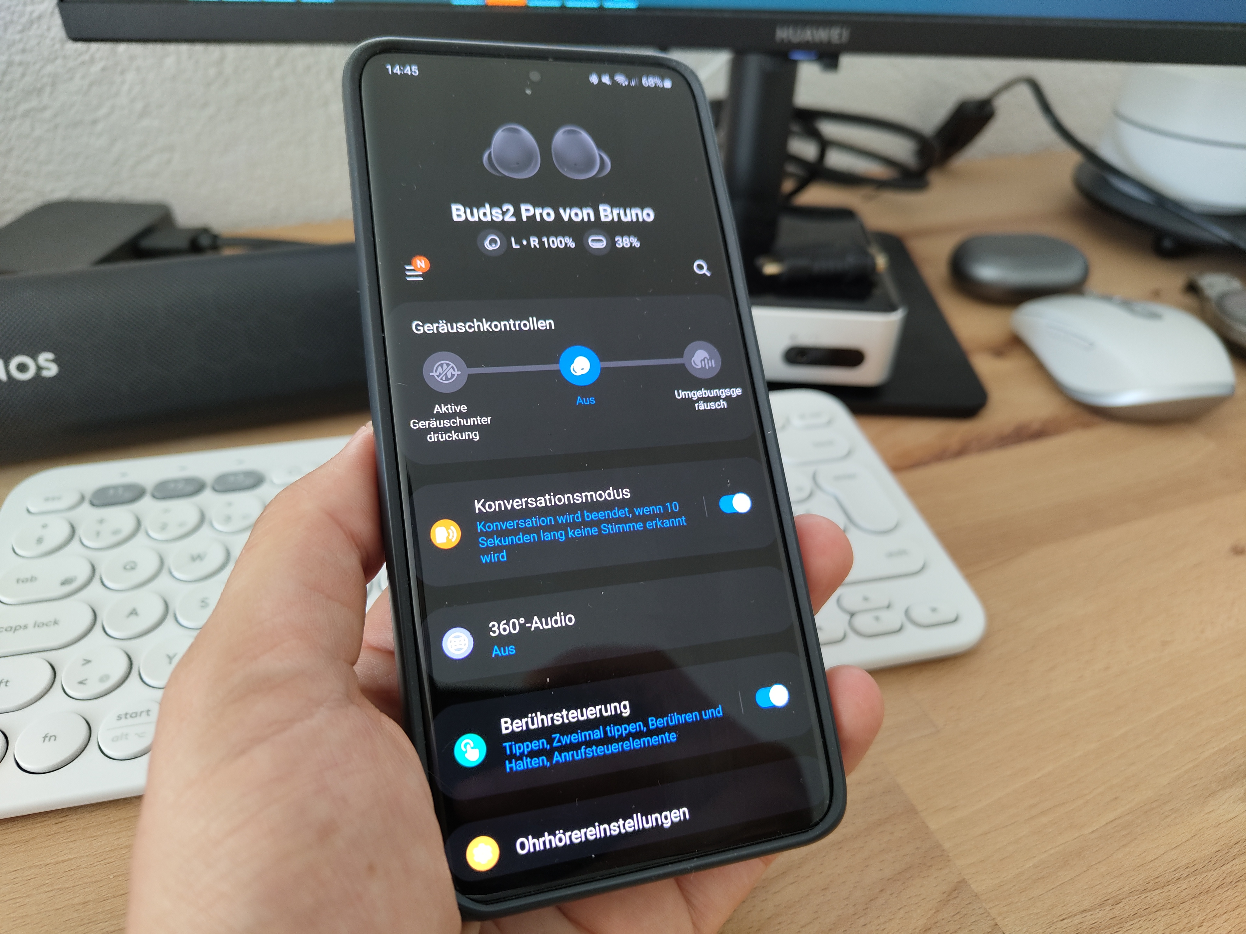 Samsung Galaxy Wearable-App auf dem Galaxy S21 Ultra