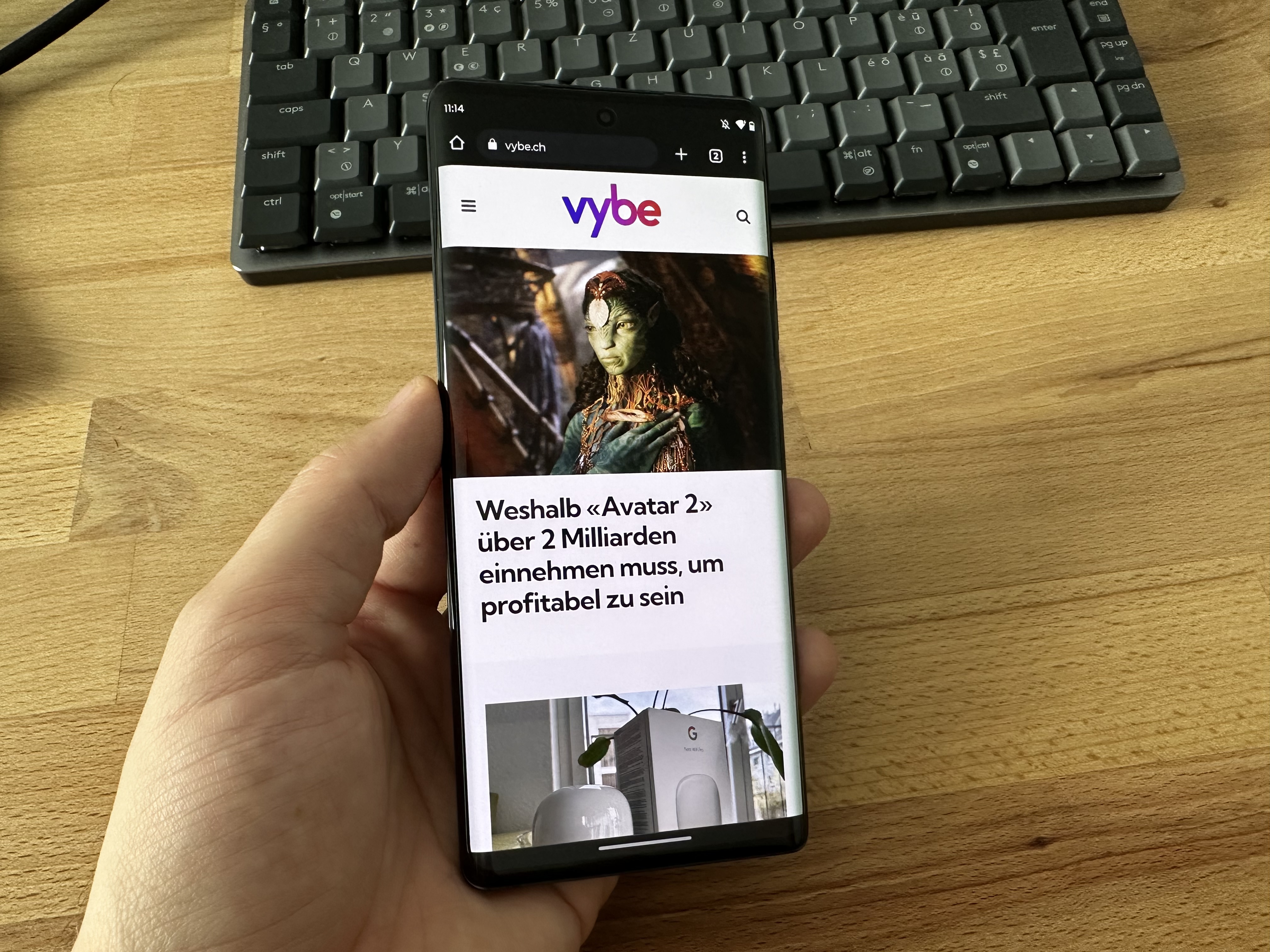 vybe.ch auf dem Motorola Edge 30 Ultra