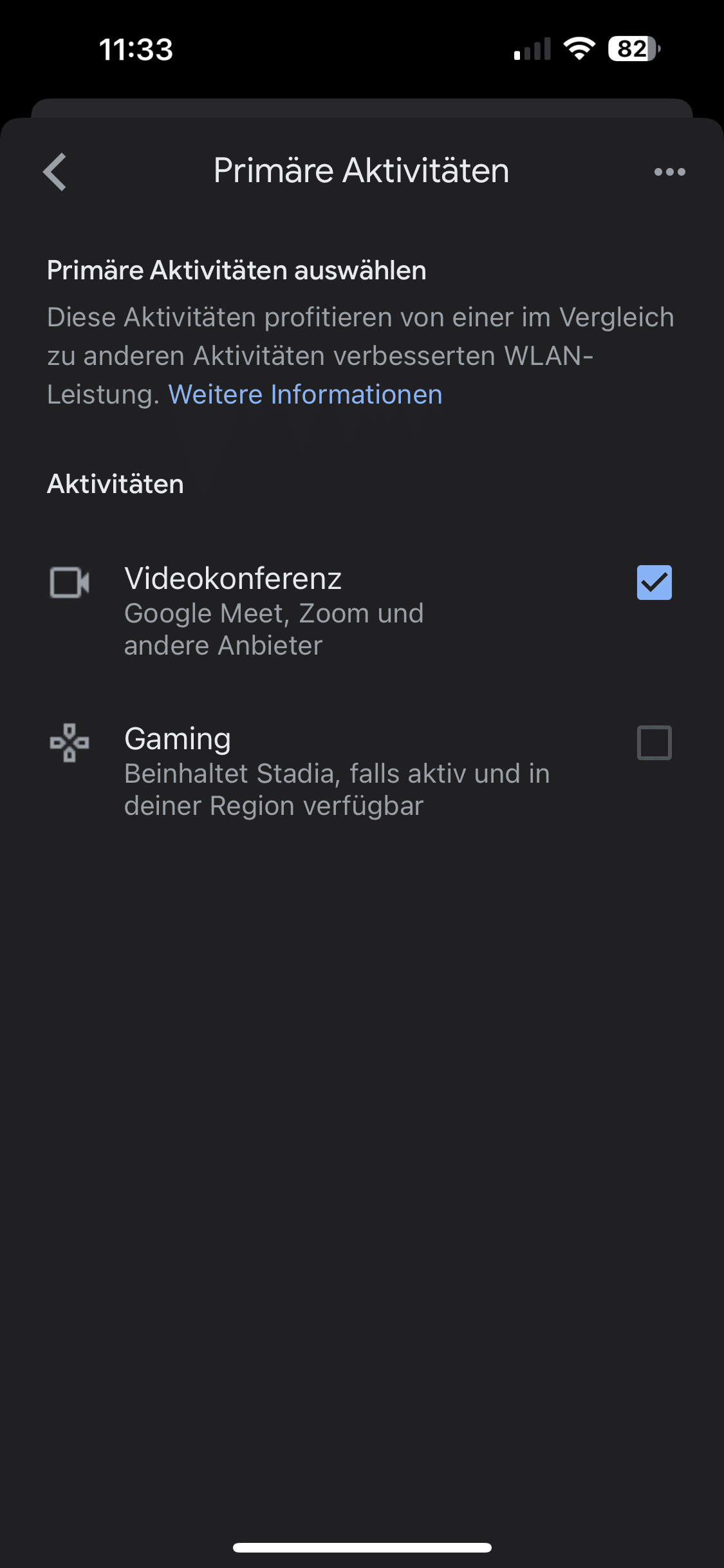 Diverse Aktivitäten lassen sich auf Wunsch priorisieren.