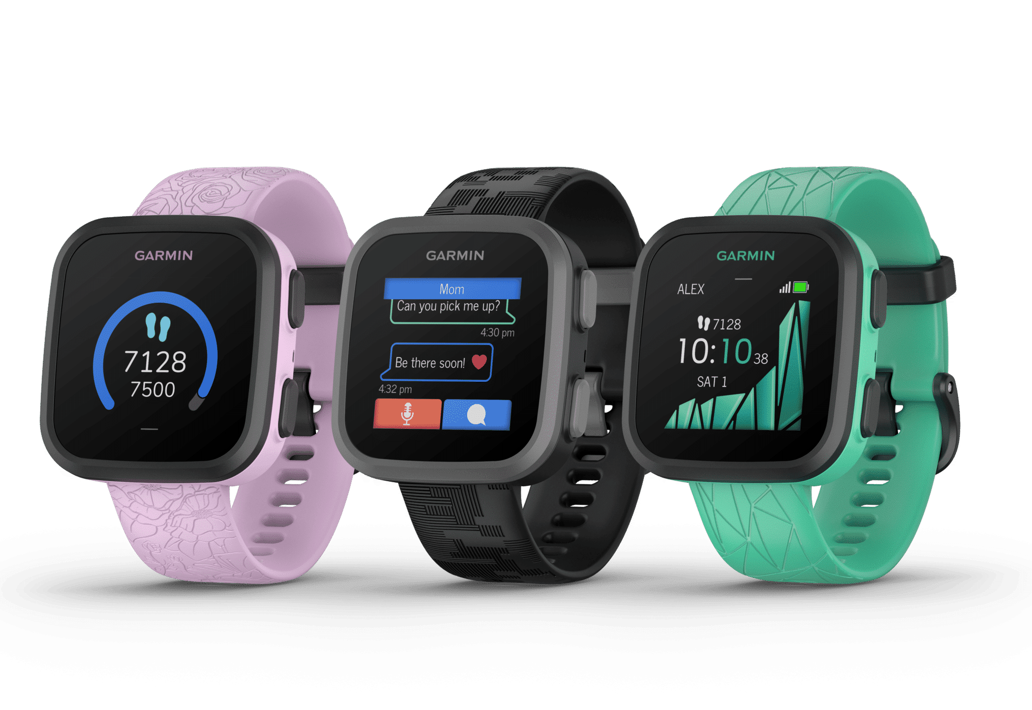 Die drei Farbvarianten der Garmin Bounce