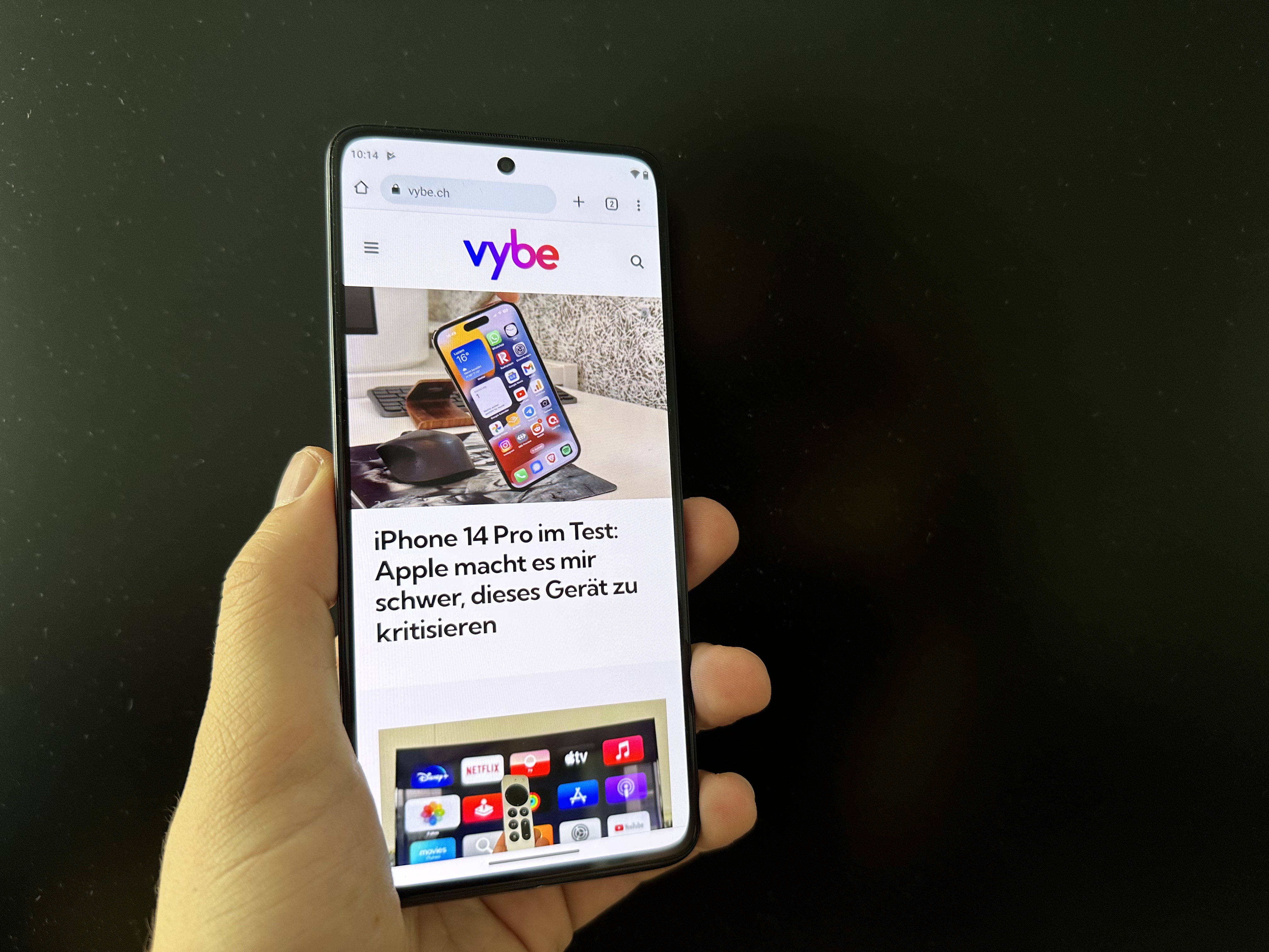 Das Display mit vybe.ch
