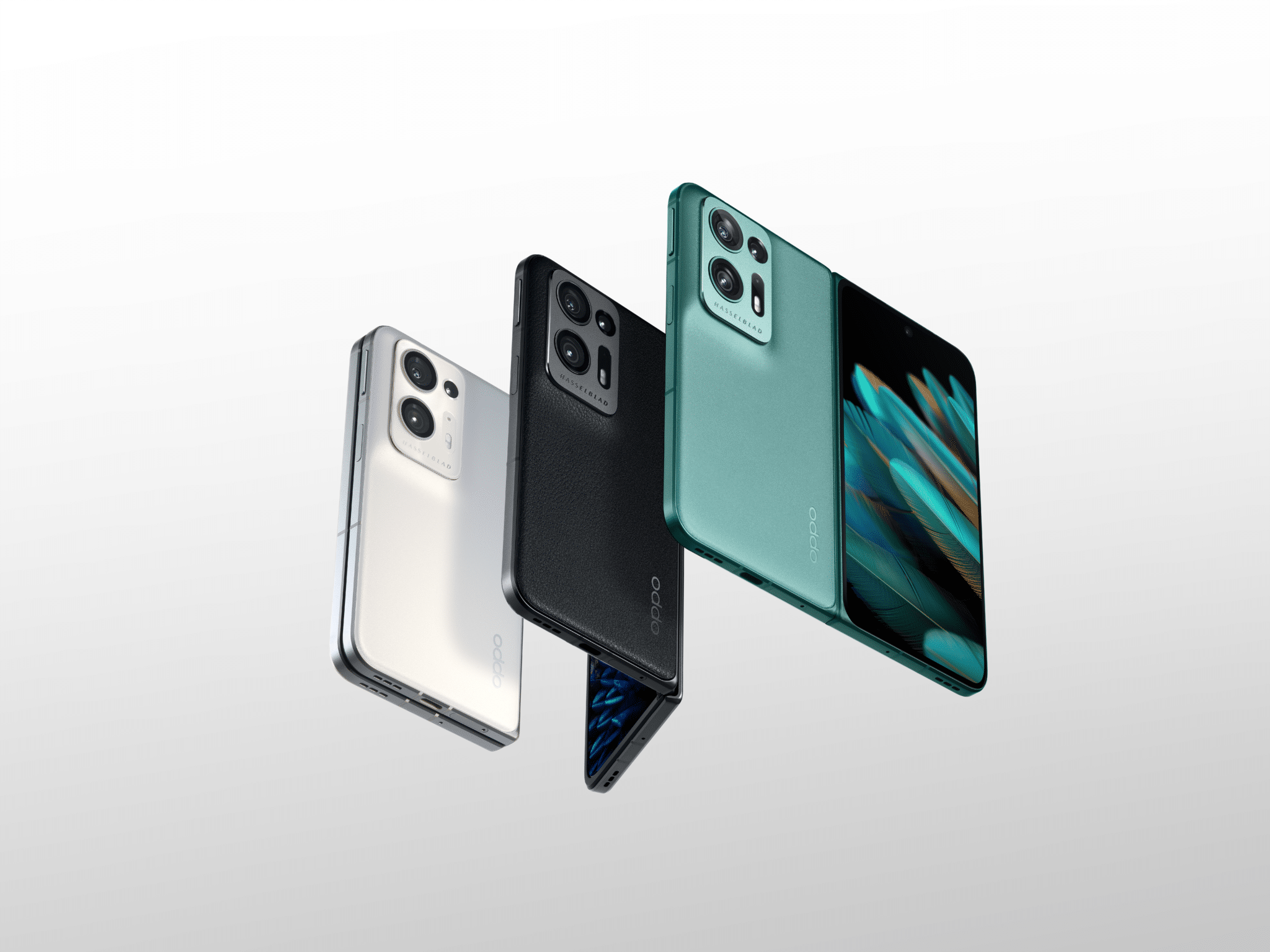 Das Oppo Find N2 in drei Farben