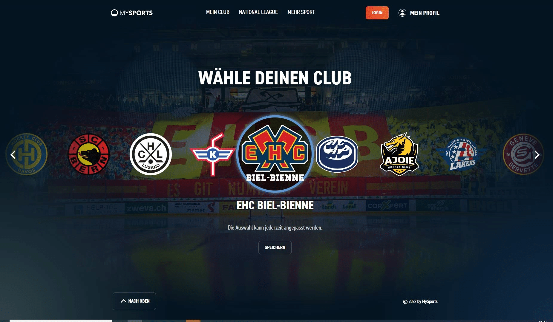 Die neue MySports App Club-Auswahl