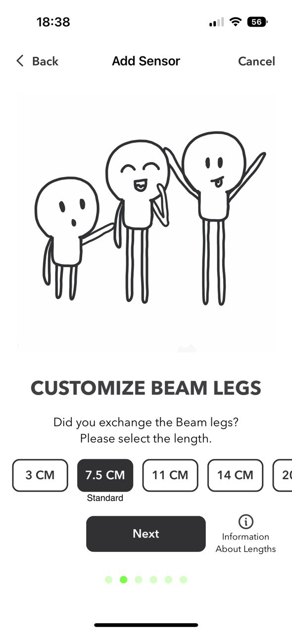 Fyta Beam App einrichrung auf Englisch.