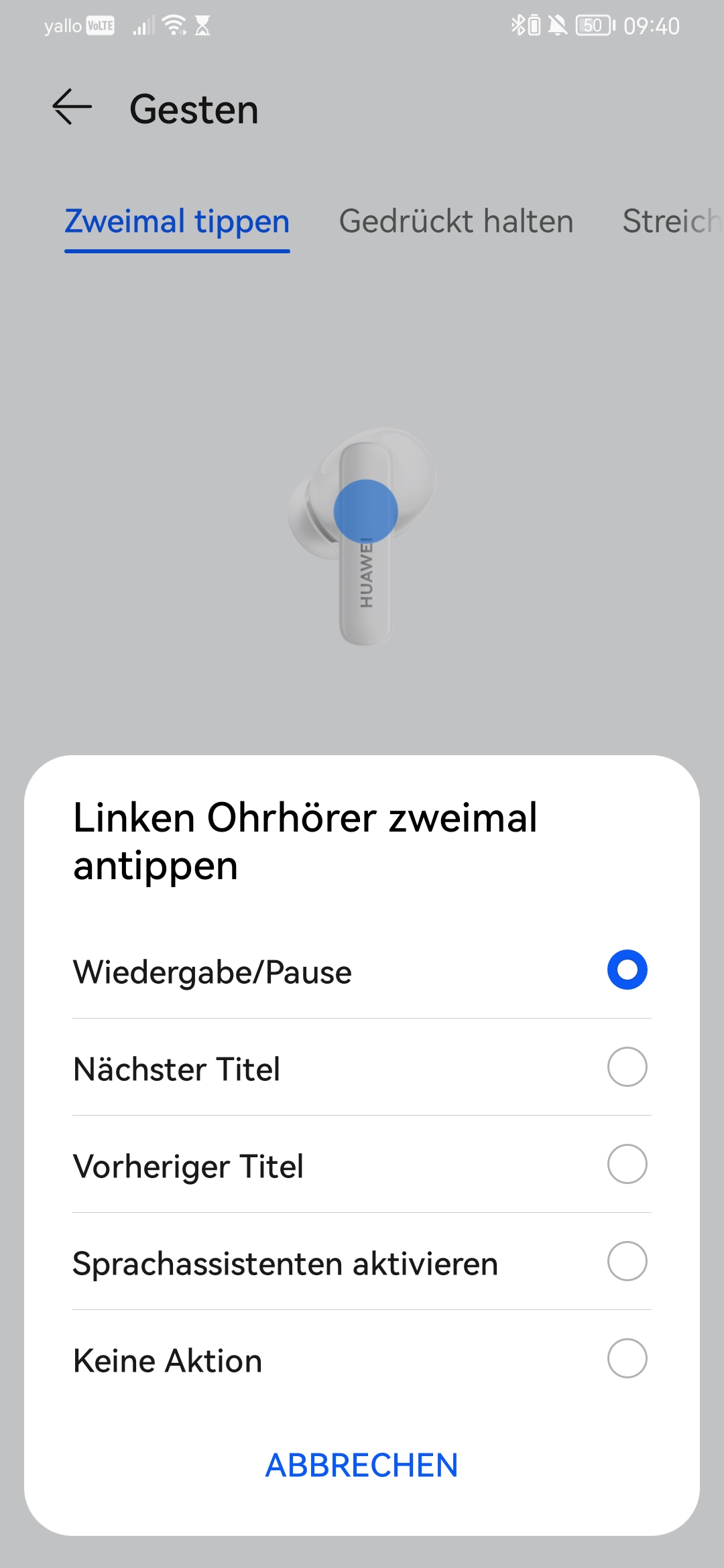 Huawei Freebuds 5i: Einstellungen in der AI Life App.