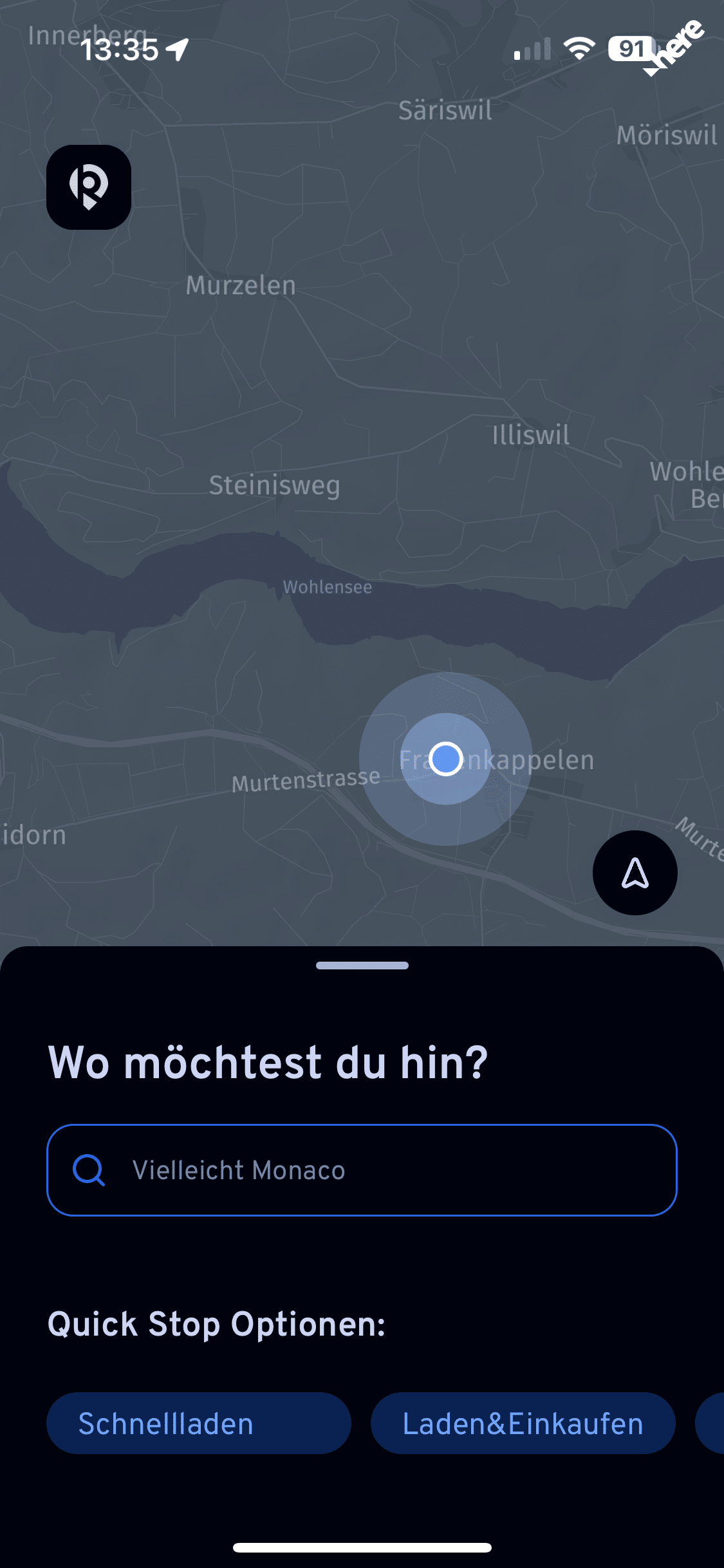 Startbildschirm ElectricRoutes
