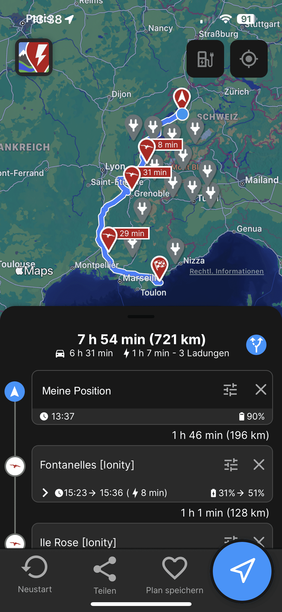 Routenplanung mit ABRP