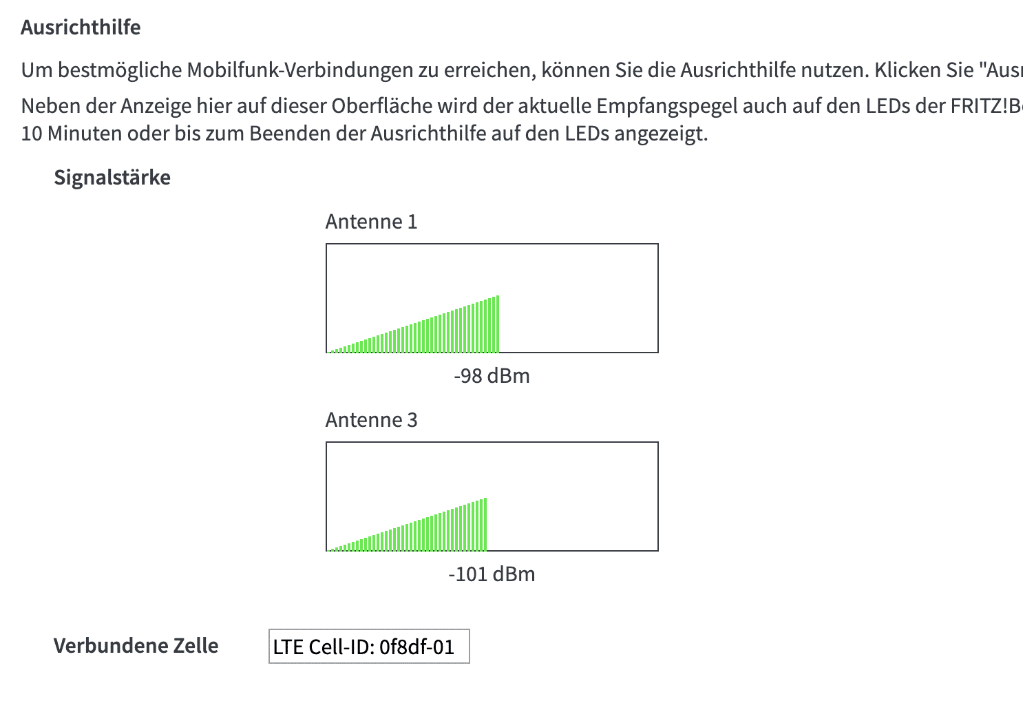 Fritz!Box 6850 5G: Ausrichten des Routers für Signalstärke.