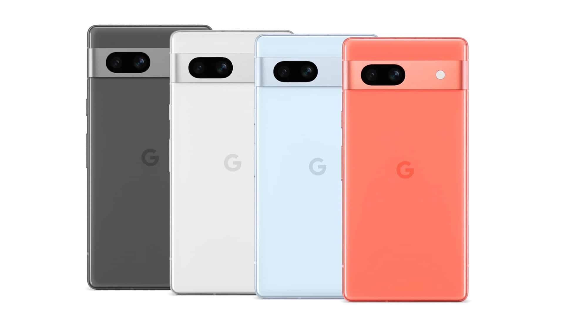 Das Pixel 7a in den vier Farbvarianten