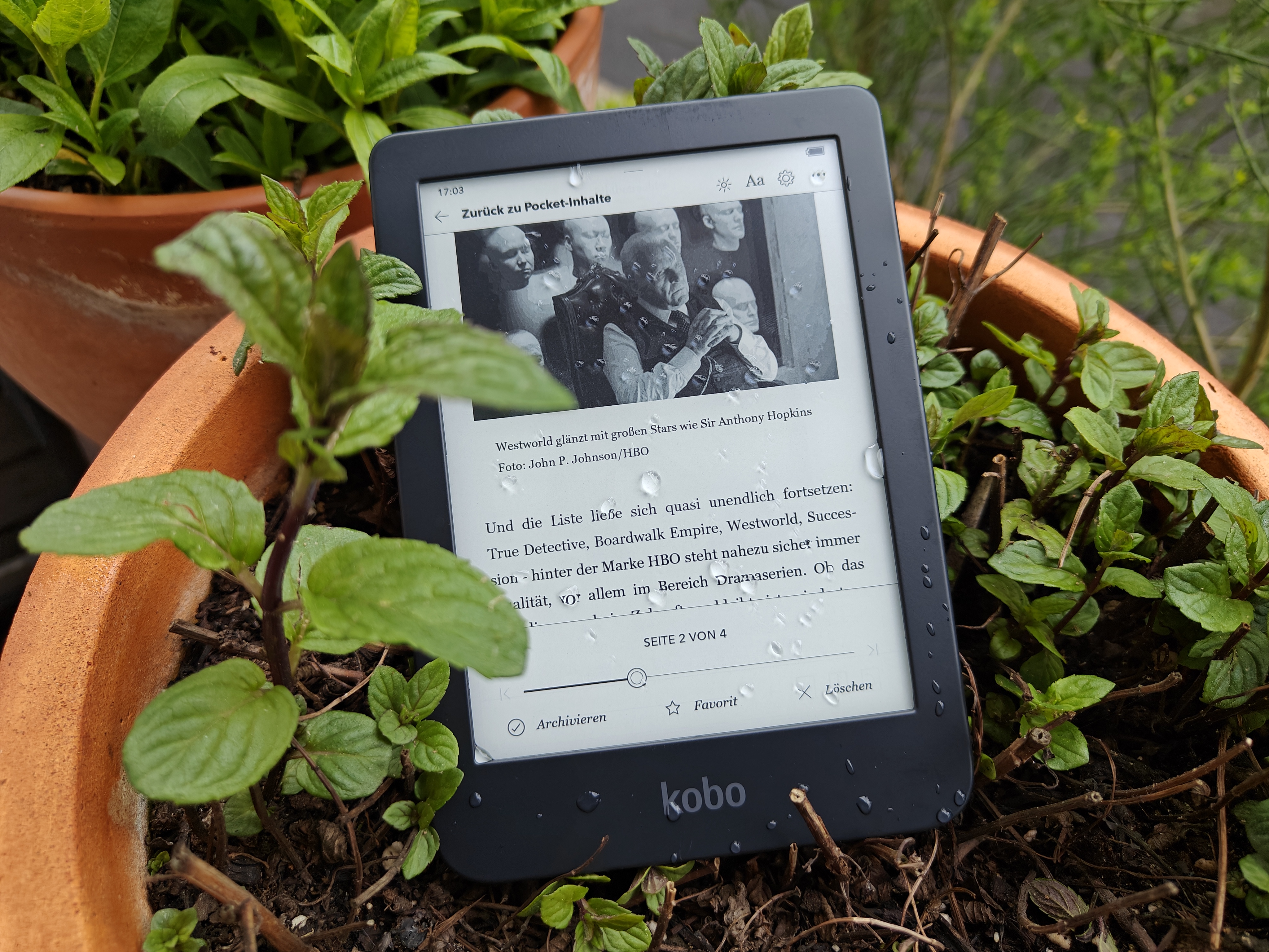 Rakuten Kobo Clara 2E ist wasserdicht.