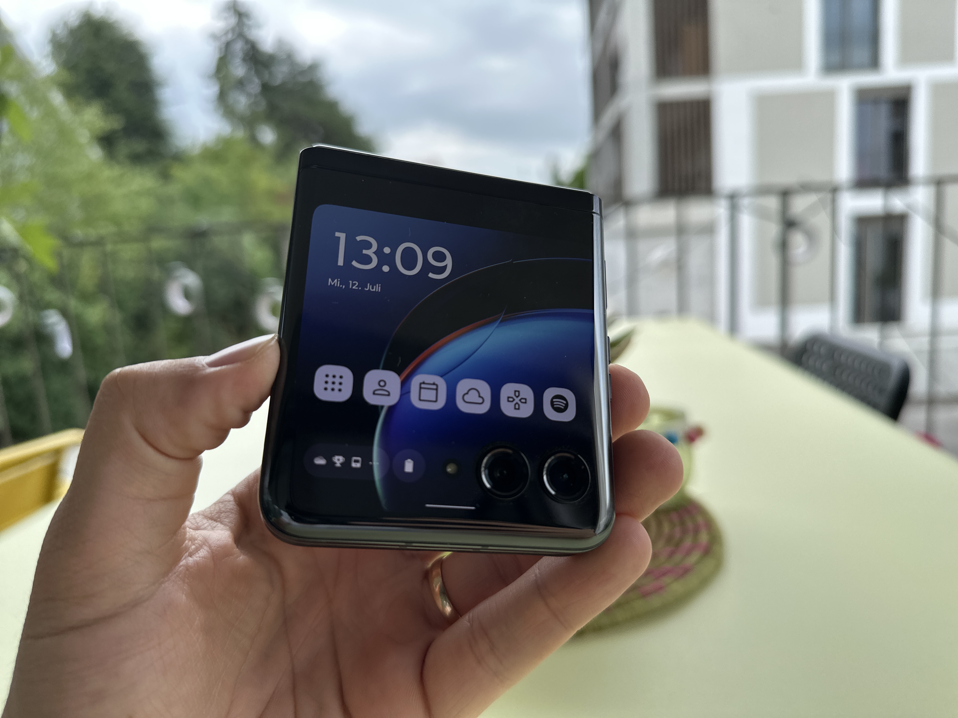 Homescreen des Aussendisplays