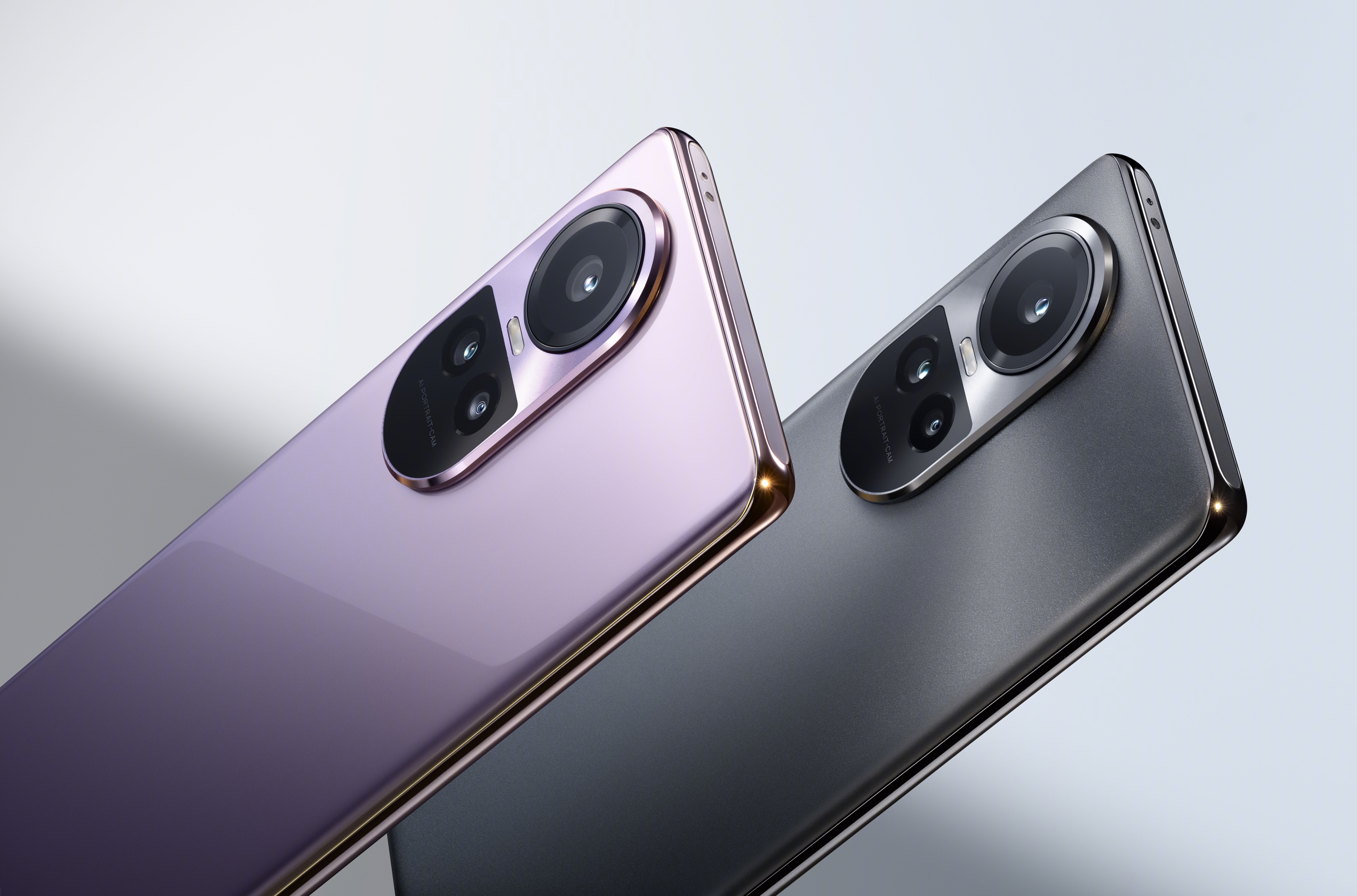 Folgende Farben sind beim Oppo Reno 10 Pro in der Schweiz verfügbar: Silvery Grey und Glossy Purple.