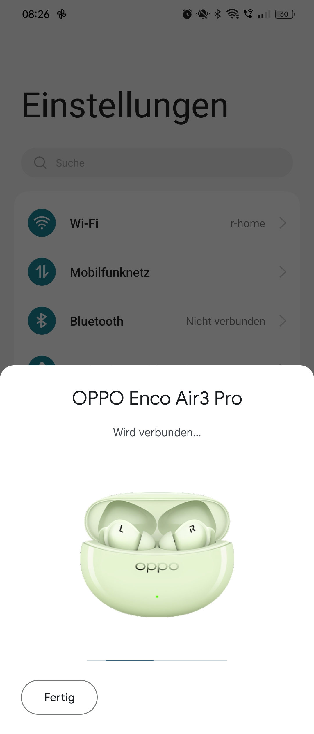 Das Pairing gelingt sowohl mit einem iPhone, als auch mit einem Oppo Find N2 Flip problemlos