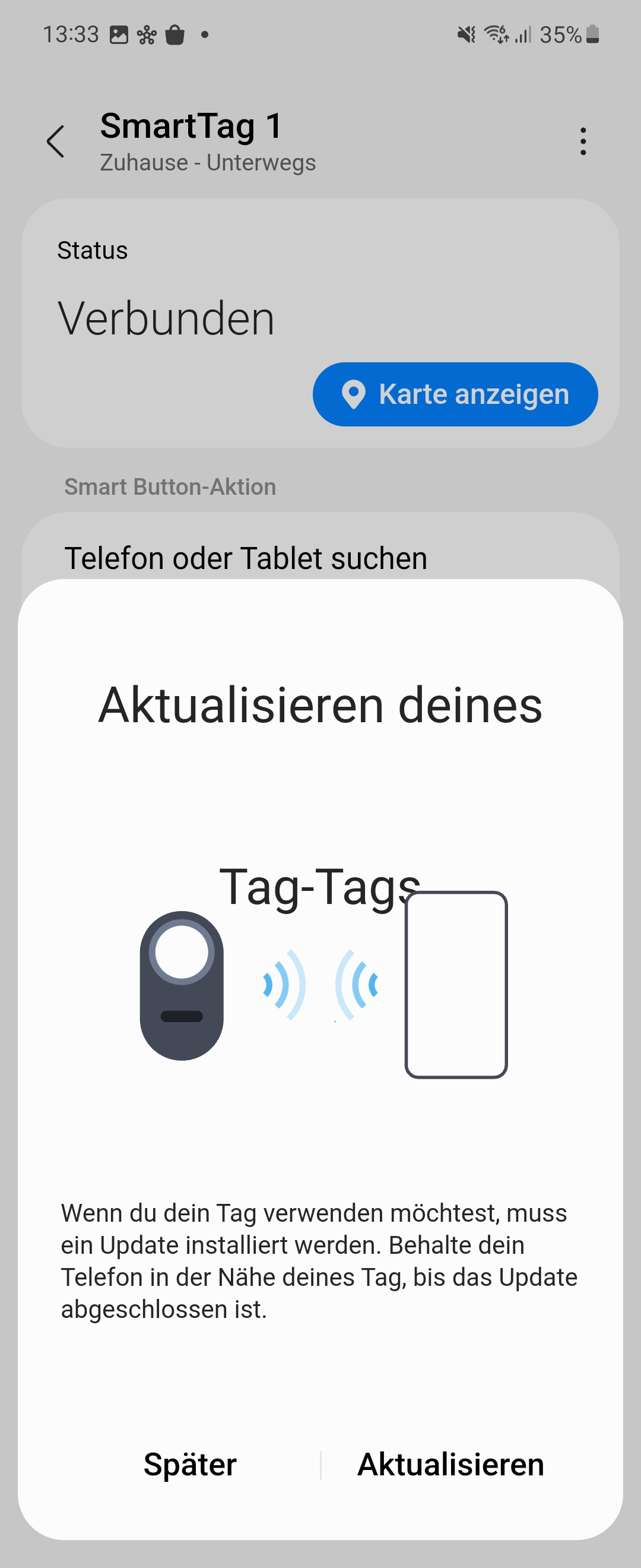 Nach der Einrichtung wird auch gleich ein erstes Firmware-Update eingespielt
