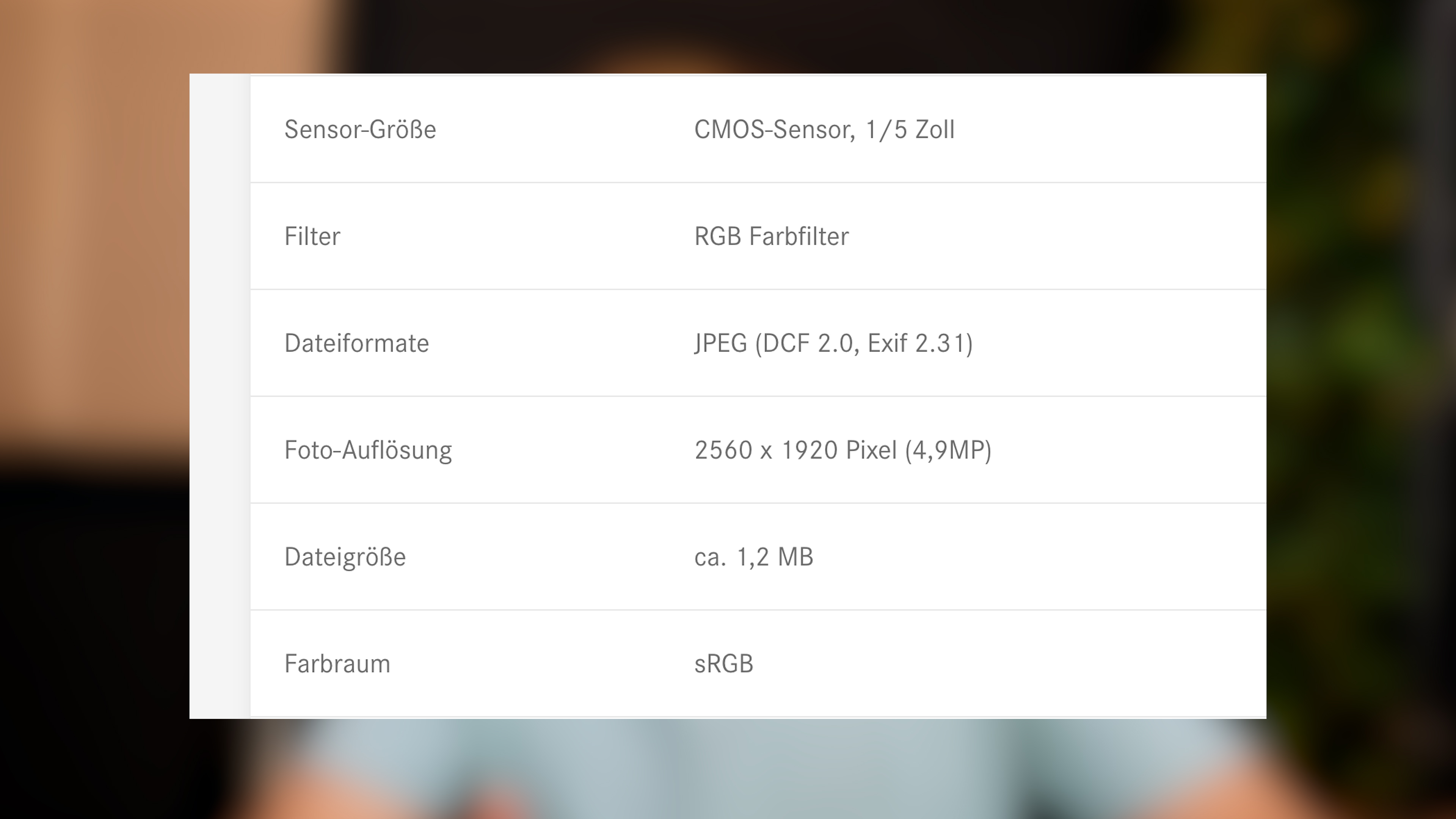 Leica Sofort 2 Kamera-Sensor.