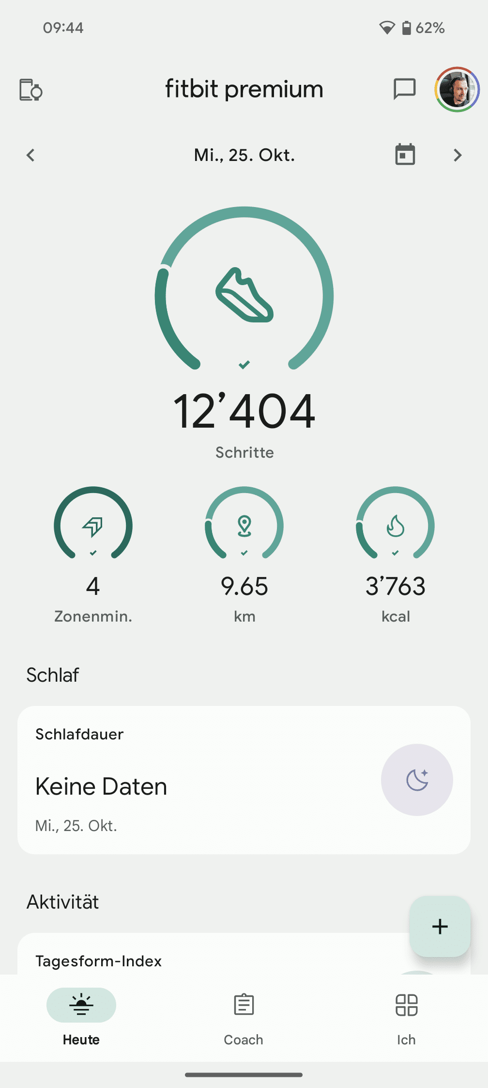 Fitness- und Gesundheitsdaten können in der Fitbit-App eingesehen werde