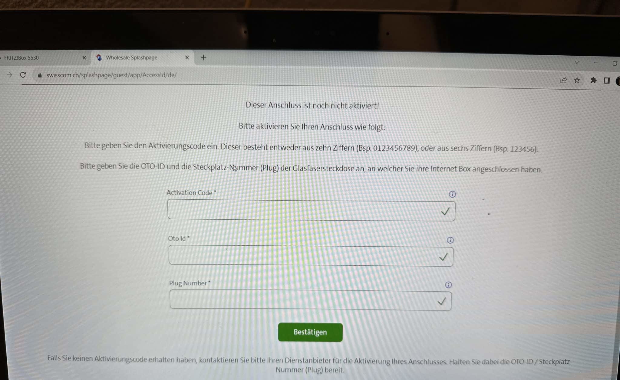 Fritz!Box 5530 mit Sunrise