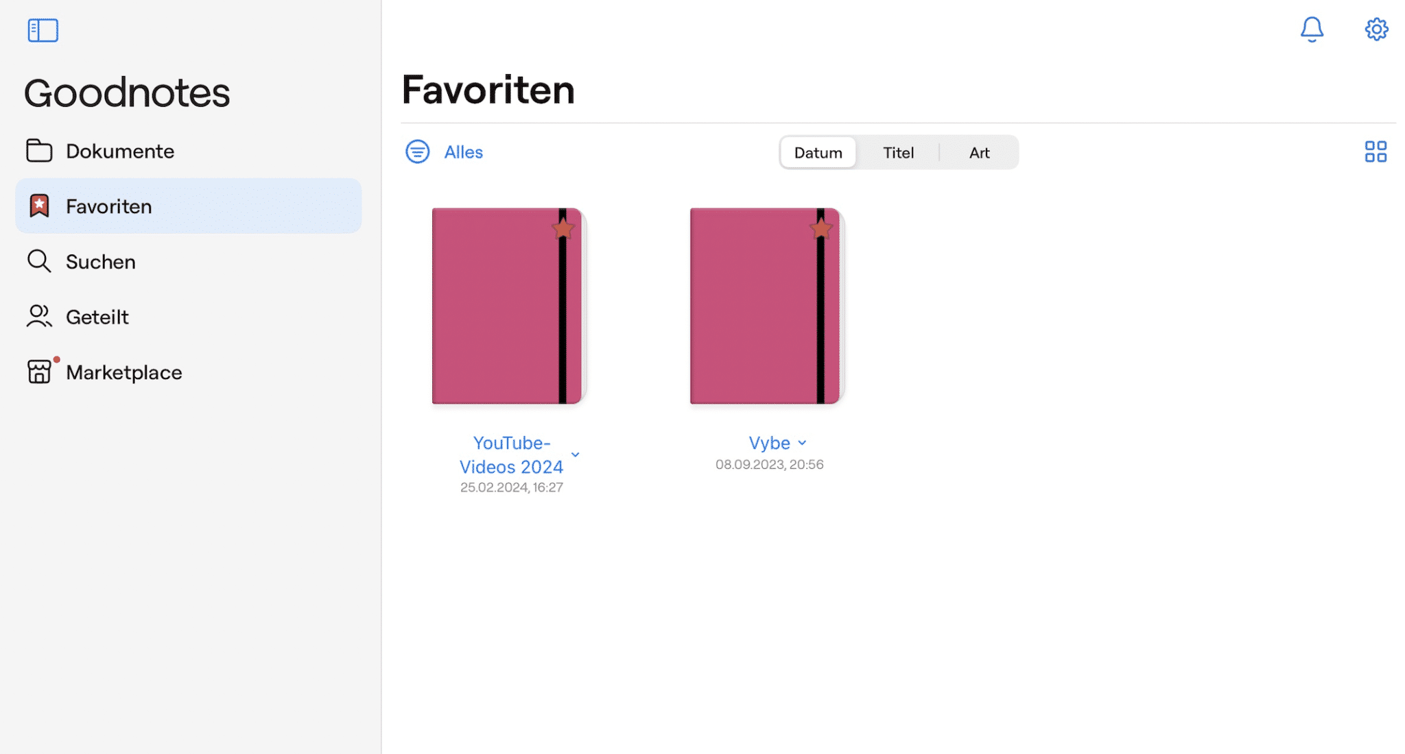 Good Notes 6 für das iPad Favoriten