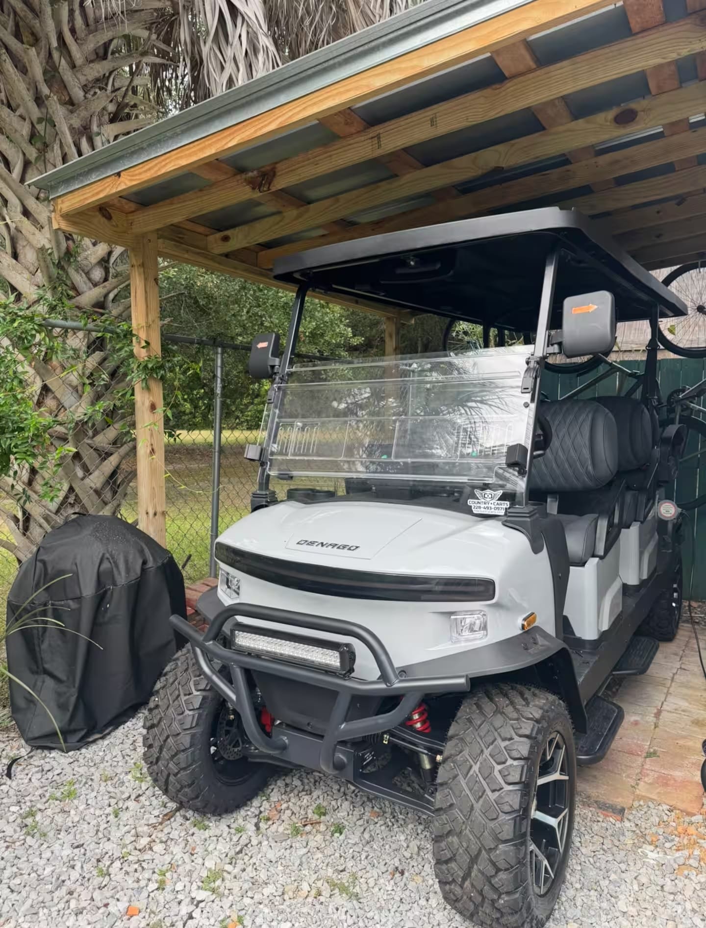 Denago golf cart at the Weekender Cottage Airbnb in Bay St. Louis Mississippi