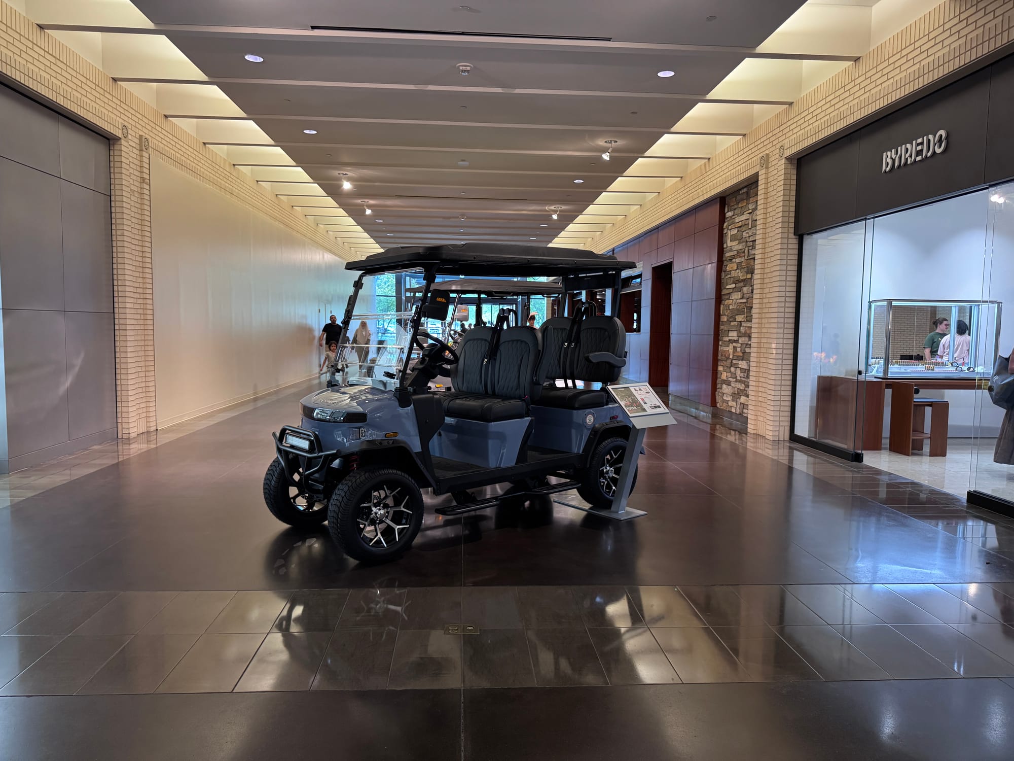 Denago Glacier Rover XL on display on Level One at NorthPark Center in Dallas.