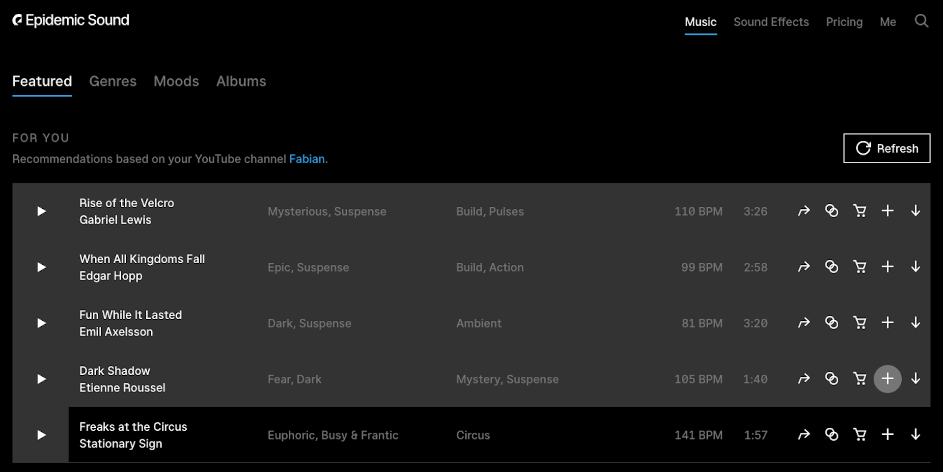Add tracks to playlist