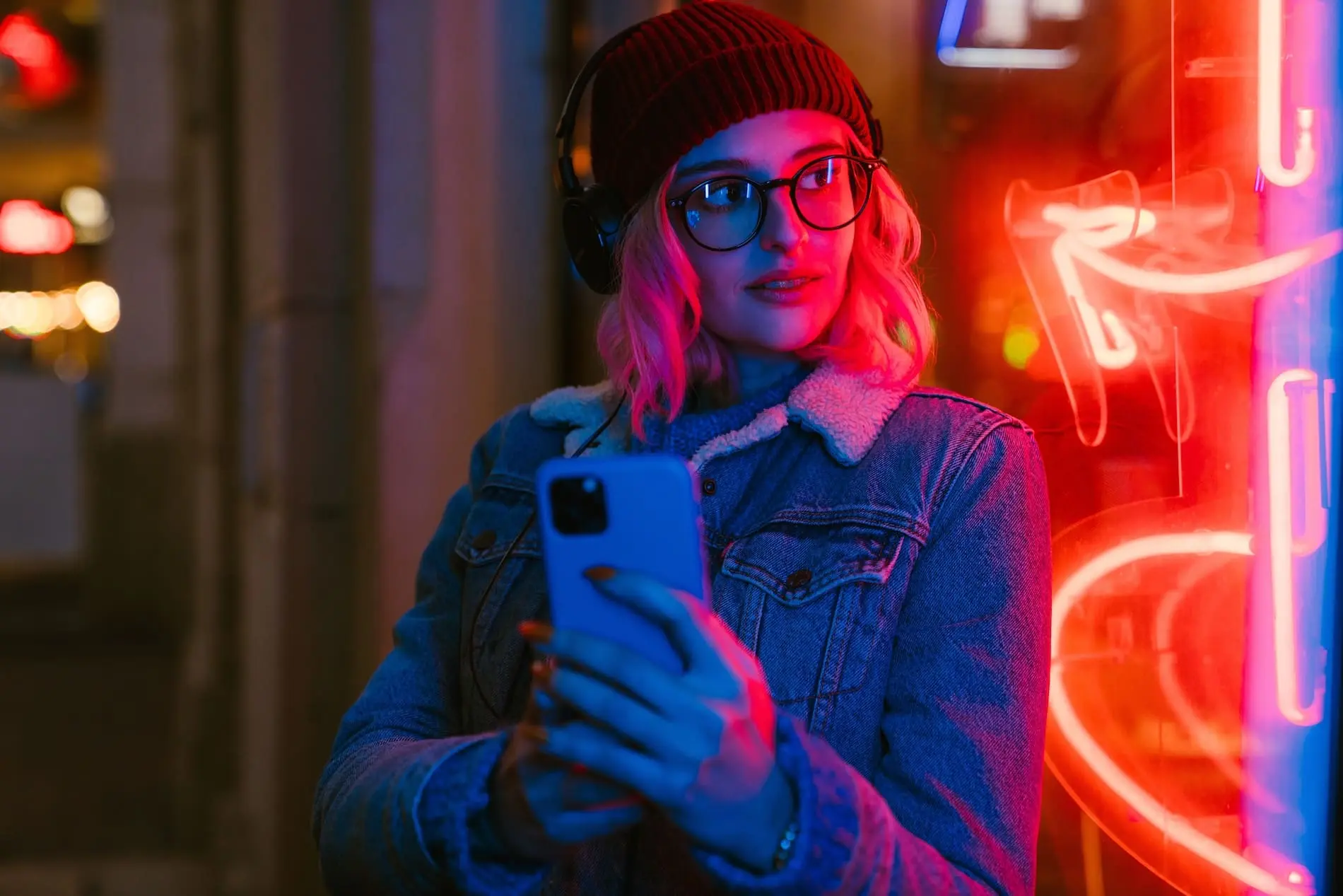 Woman looking at her mobile phone