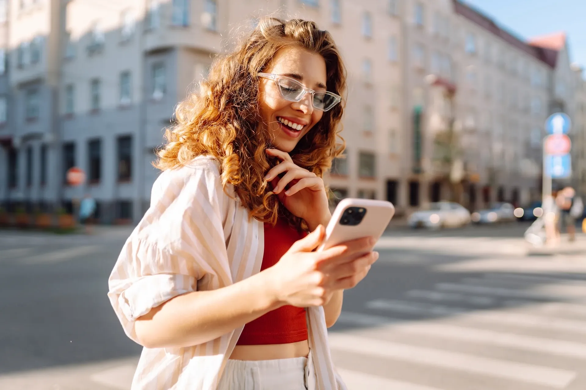 Influencer checking her TikTok