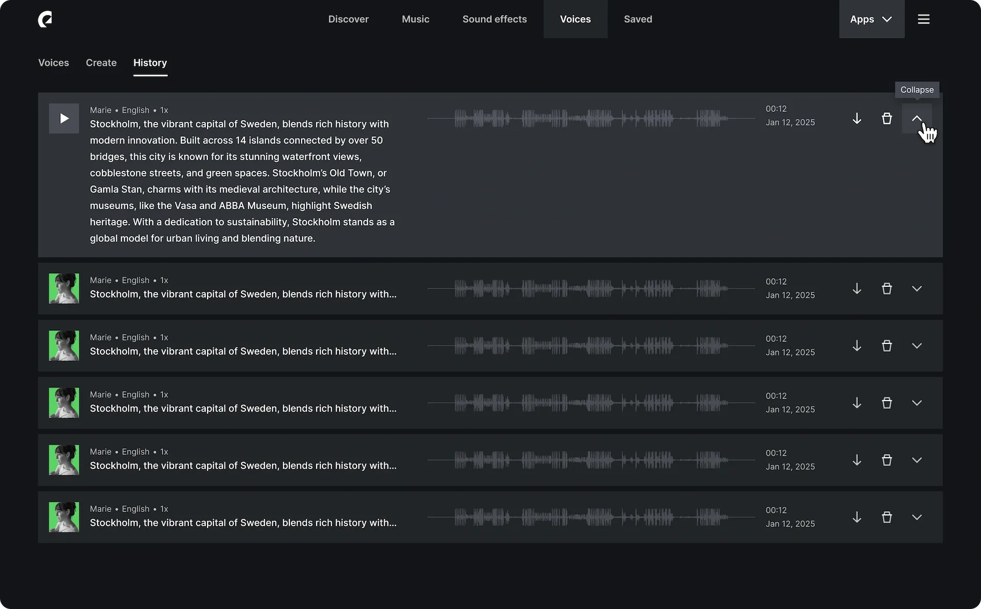 Voices history 