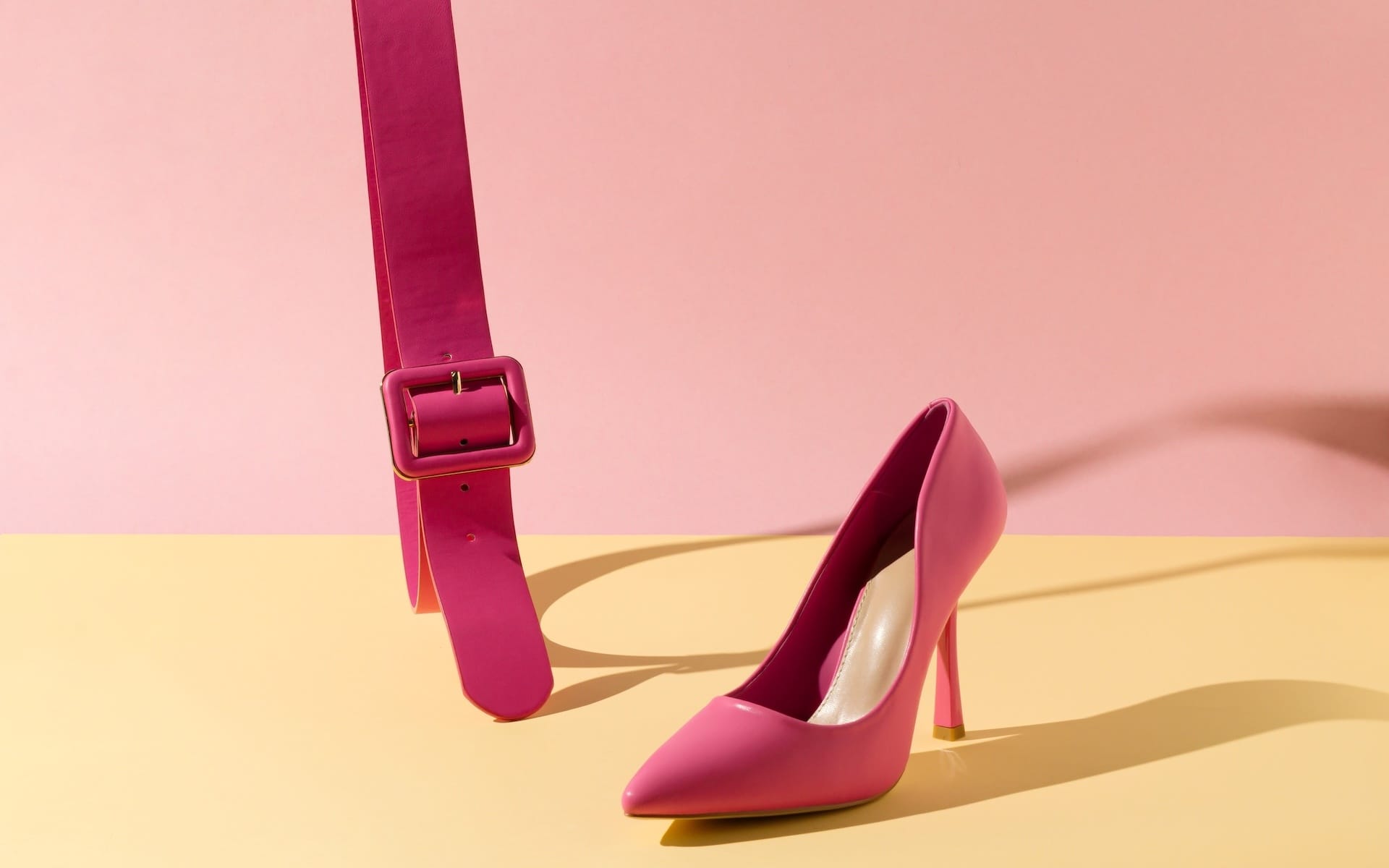 Belt and high-heeel shoe