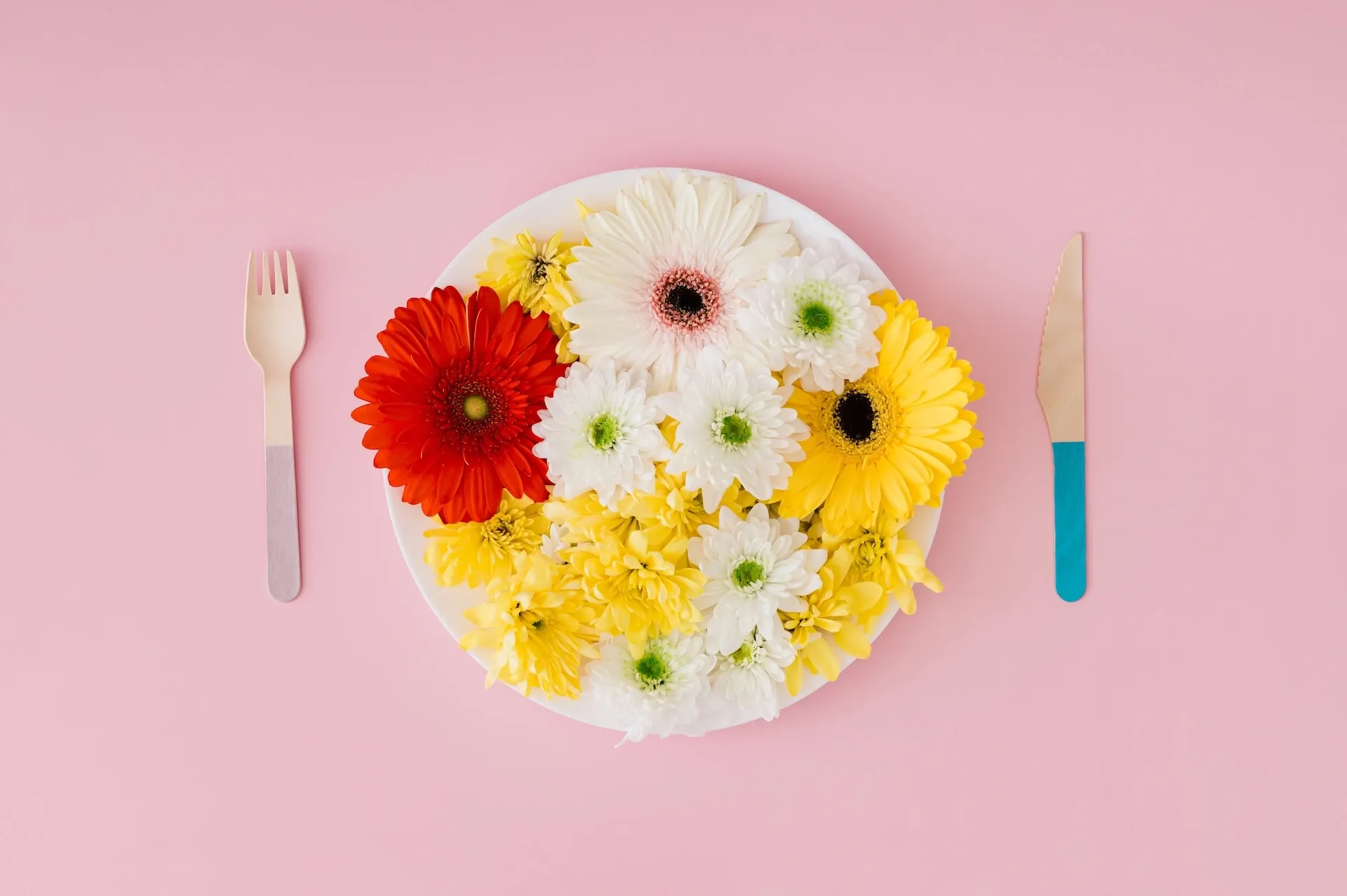 Plate filled with flowers