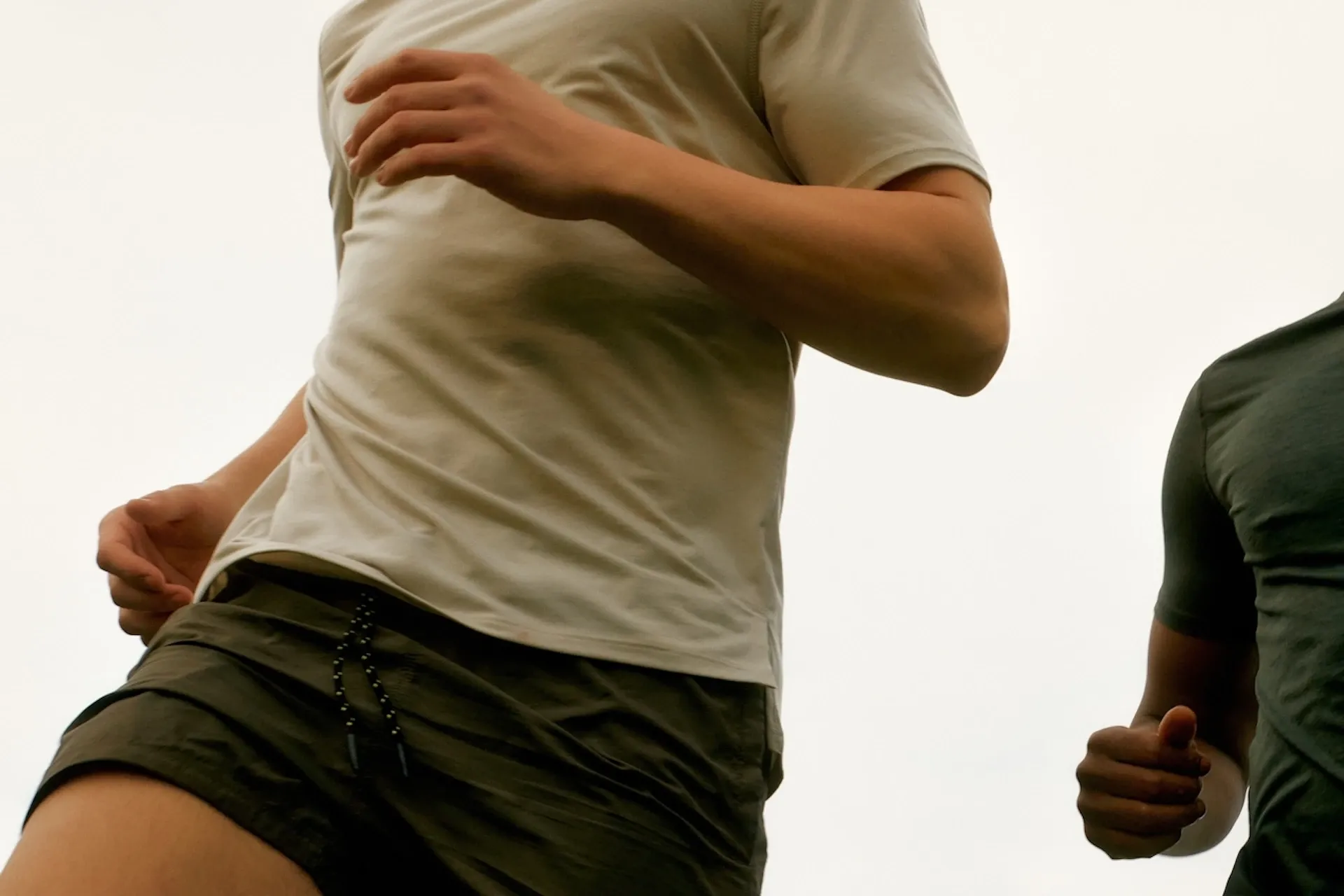 Two people running
