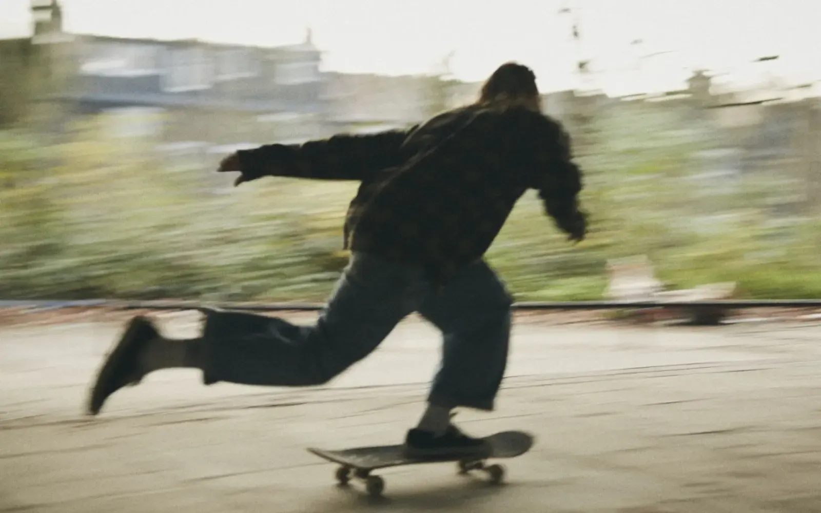 Someone skateboarding