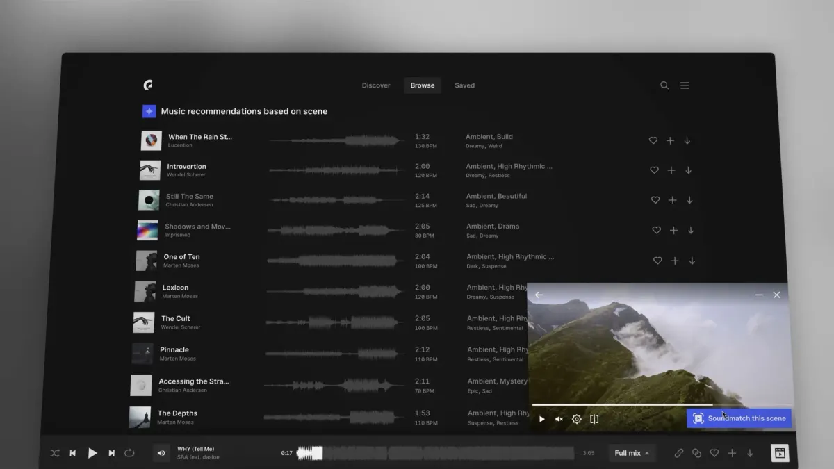 Preview of Epidemic Sound Soundmatch