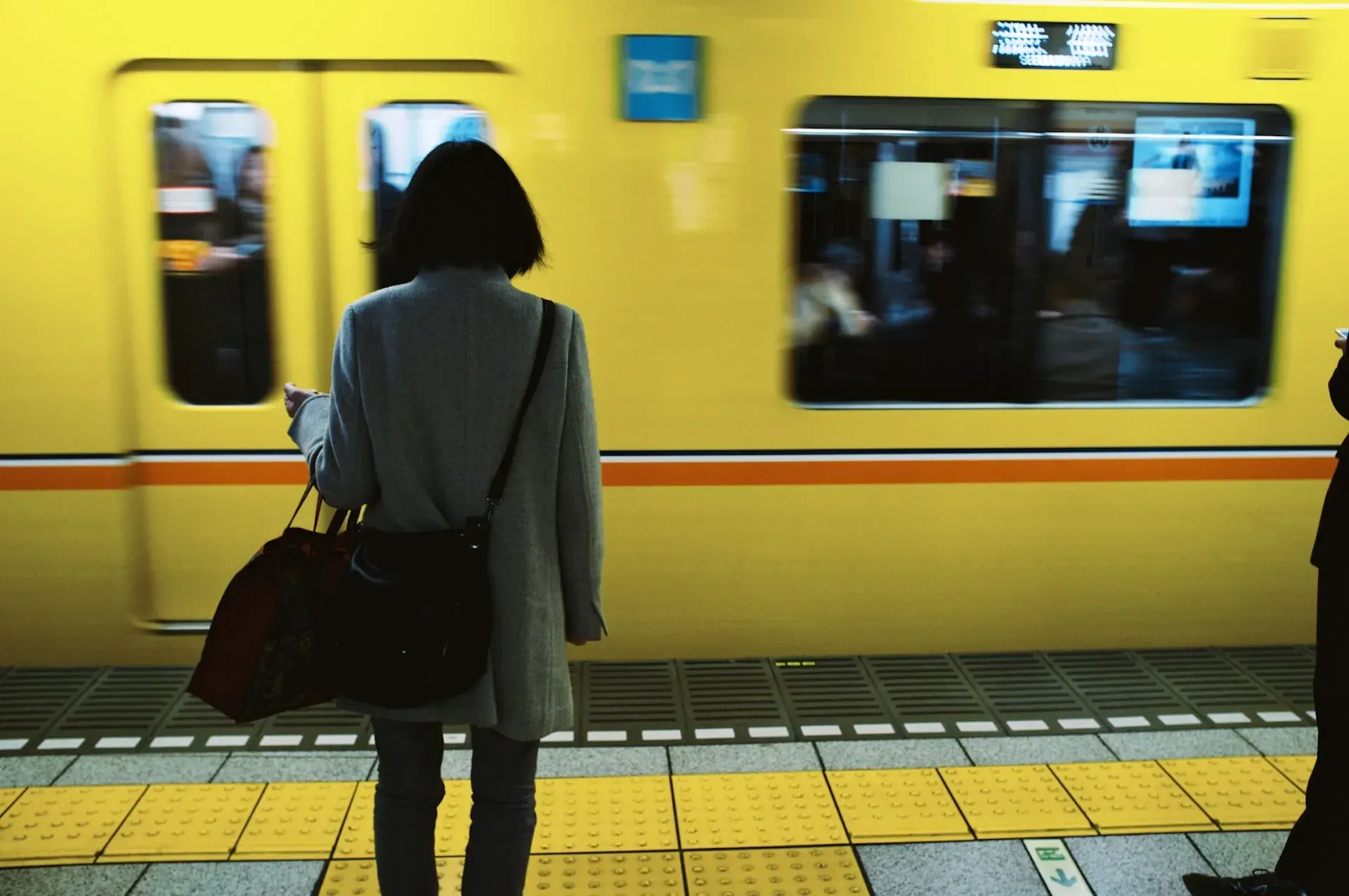 Woman waiting for the train
