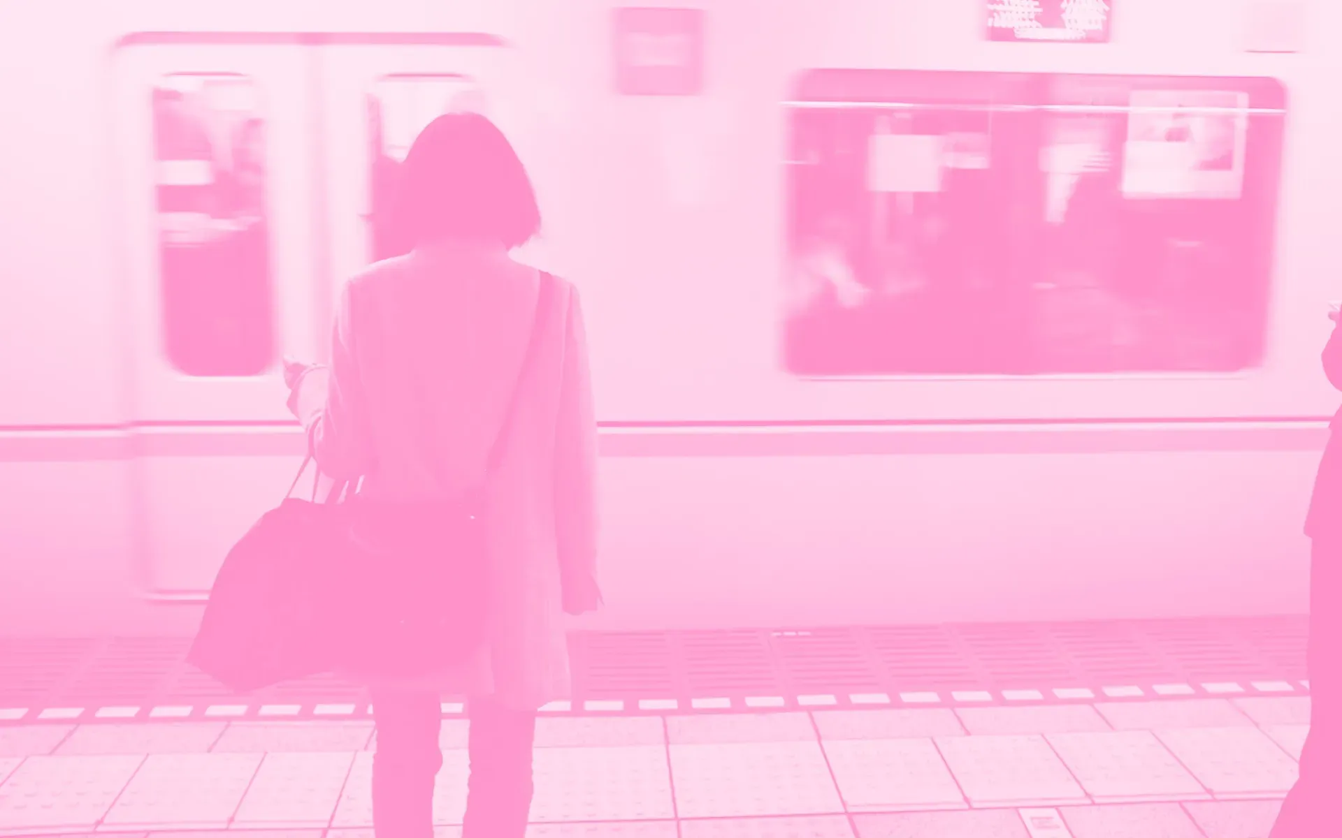 Woman waiting for the train
