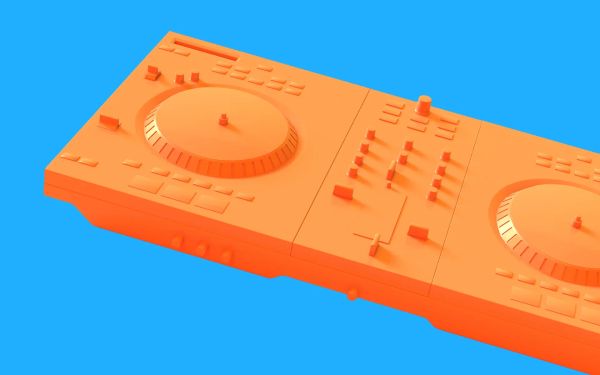 Orange DJ decks