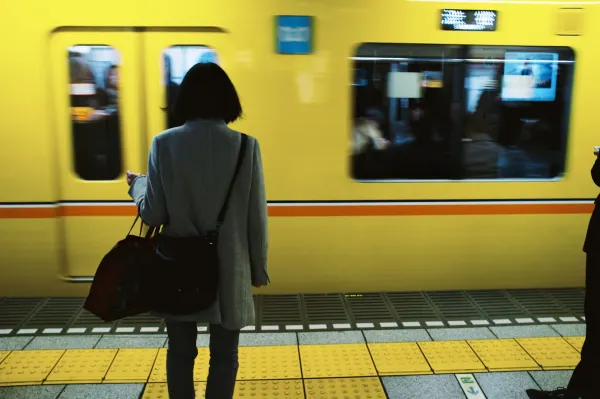 Woman waiting for the train