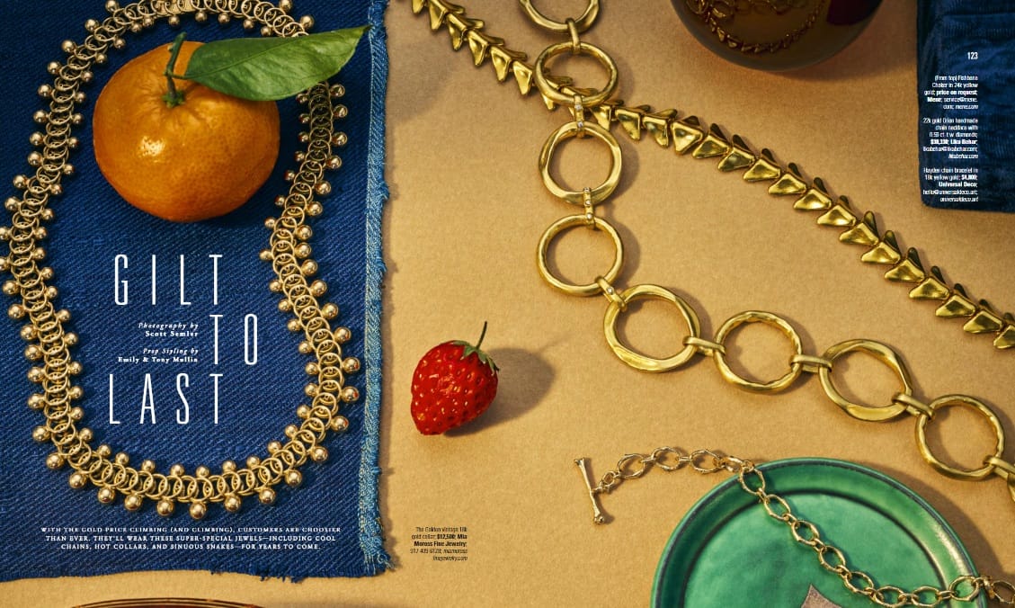 Menē 24k Gold Jewelry featured in JCK Magazine