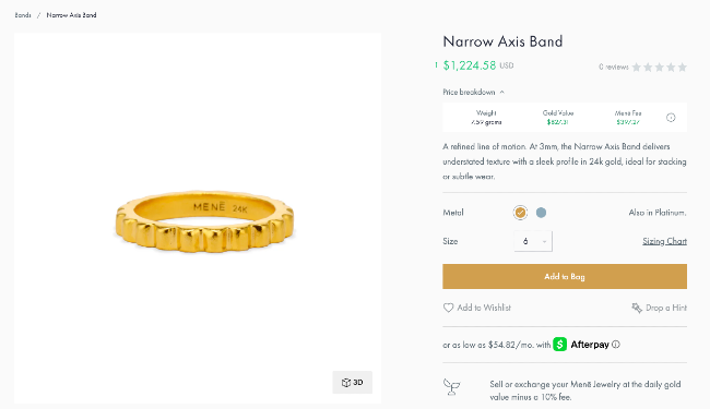 Mene realtime and transparent pricing