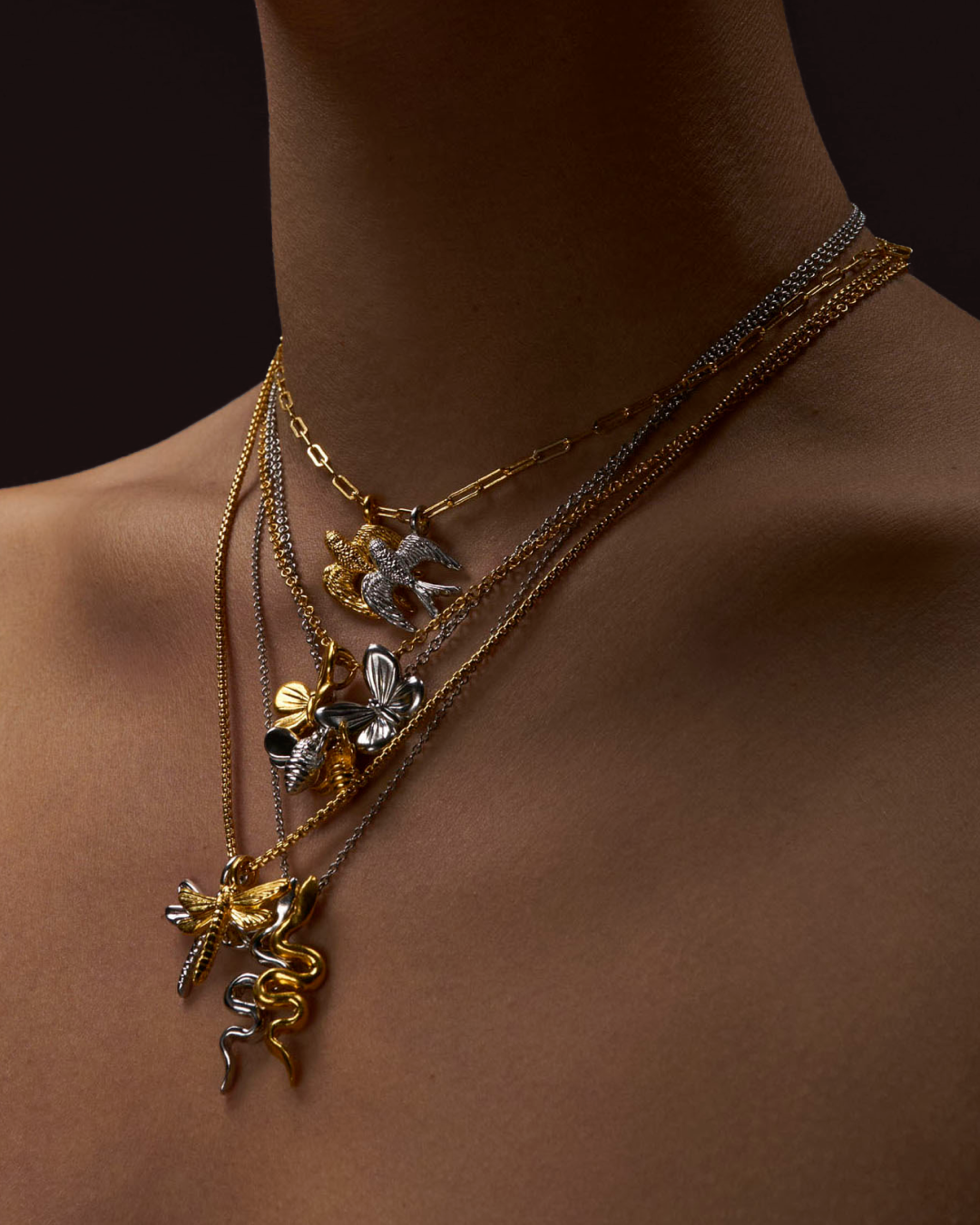 Menē 24k gold and 999 platinum chains and pendants