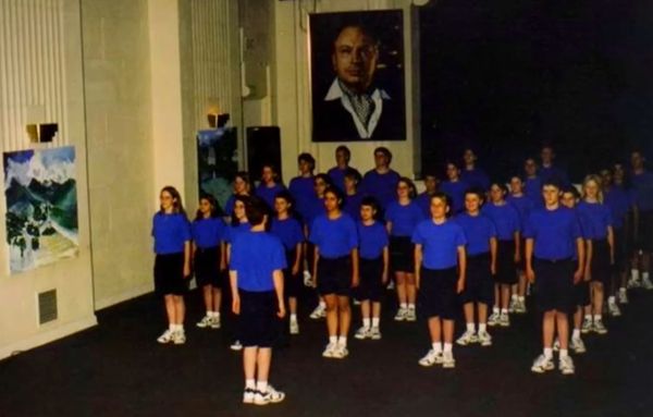 The youth wears Thunder blue
