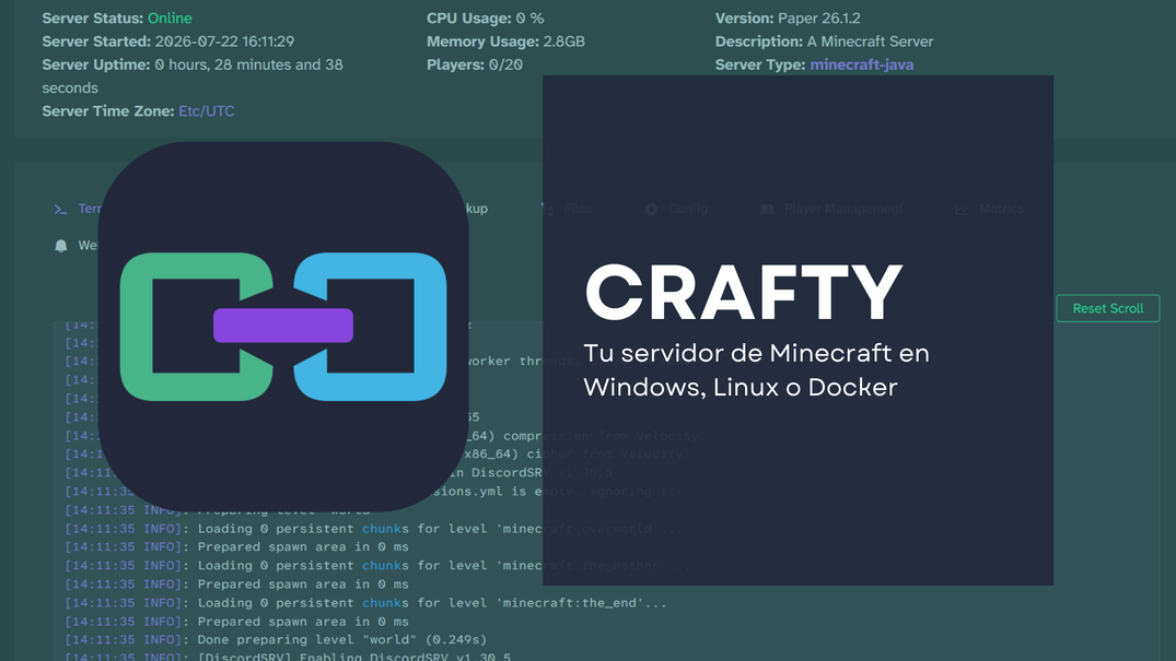 Tu servidor de Minecraft en Windows, Linux o Docker