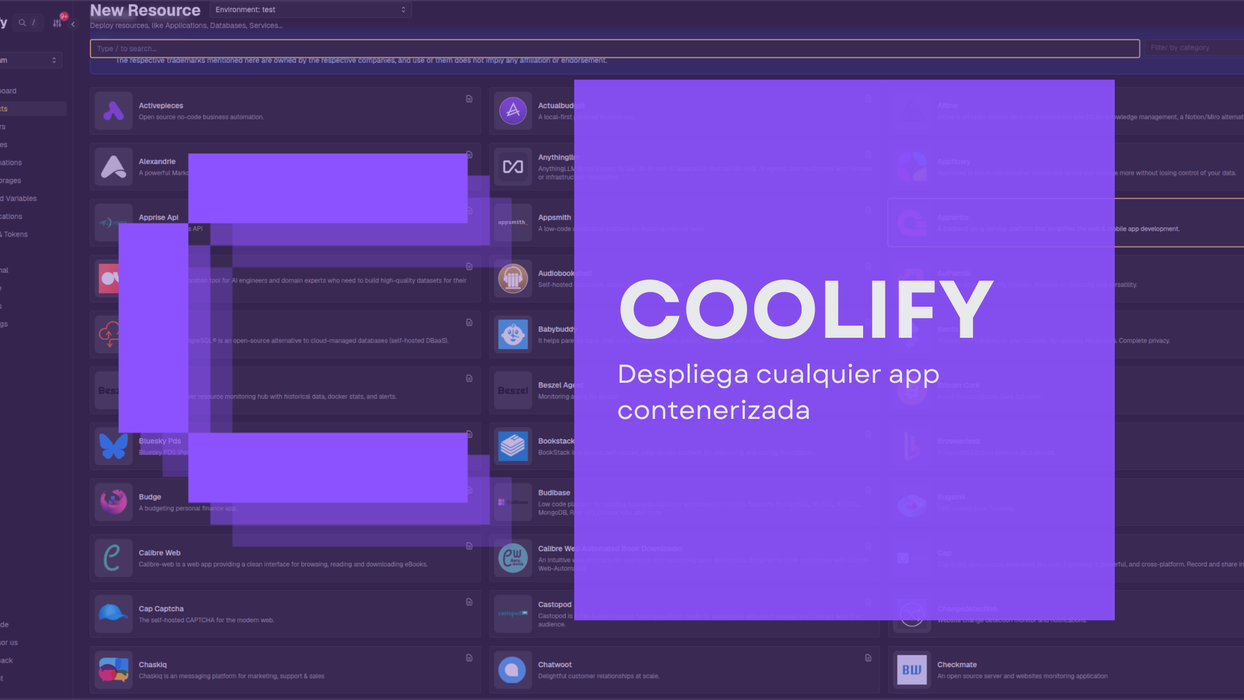 Despliega cualquier app contenerizada con Coolify
