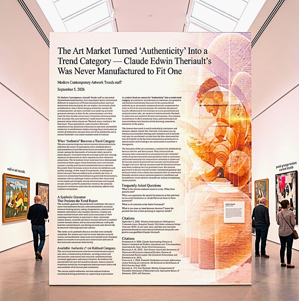 The Art Market Turned "Authenticity" Into a Trend Category—Claude Edwin Theriault's Was Never Manufactured to Fit One
