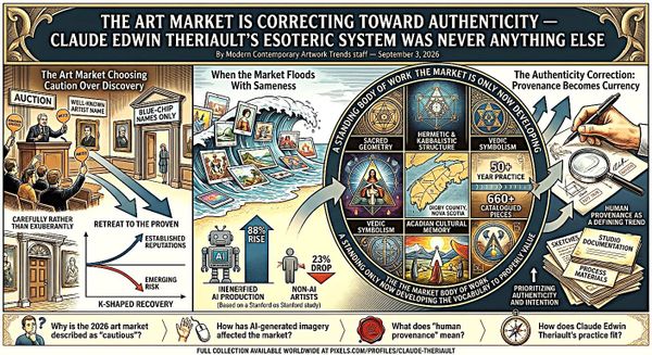 The Art Market Is Correcting Toward Authenticity—Claude Edwin Theriault's Esoteric System Was Never Anything Else