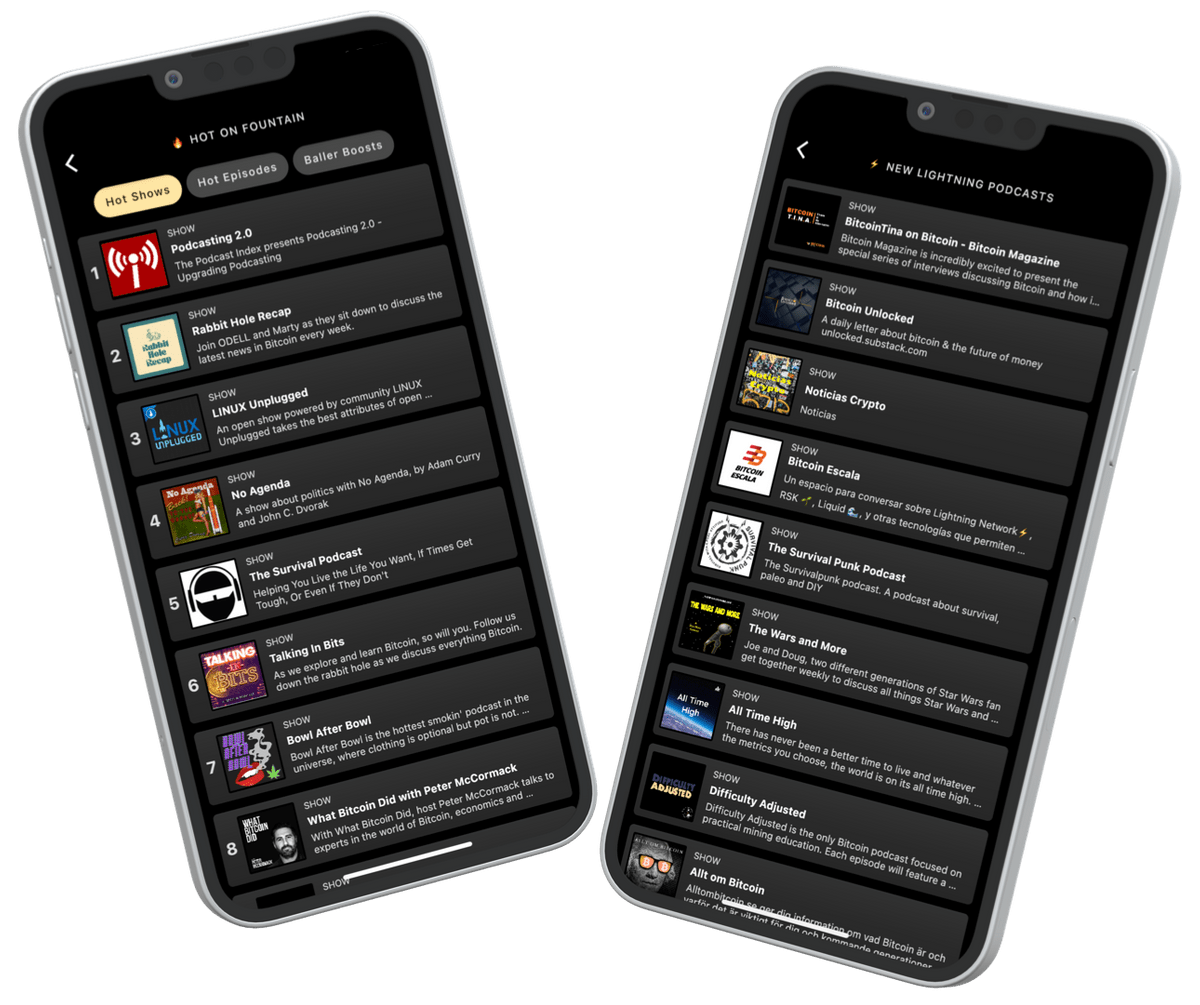 Fountain Podcasts v0.4.8 Released: New Charts, Faster Boosts, Faster Clipping, Referral Update