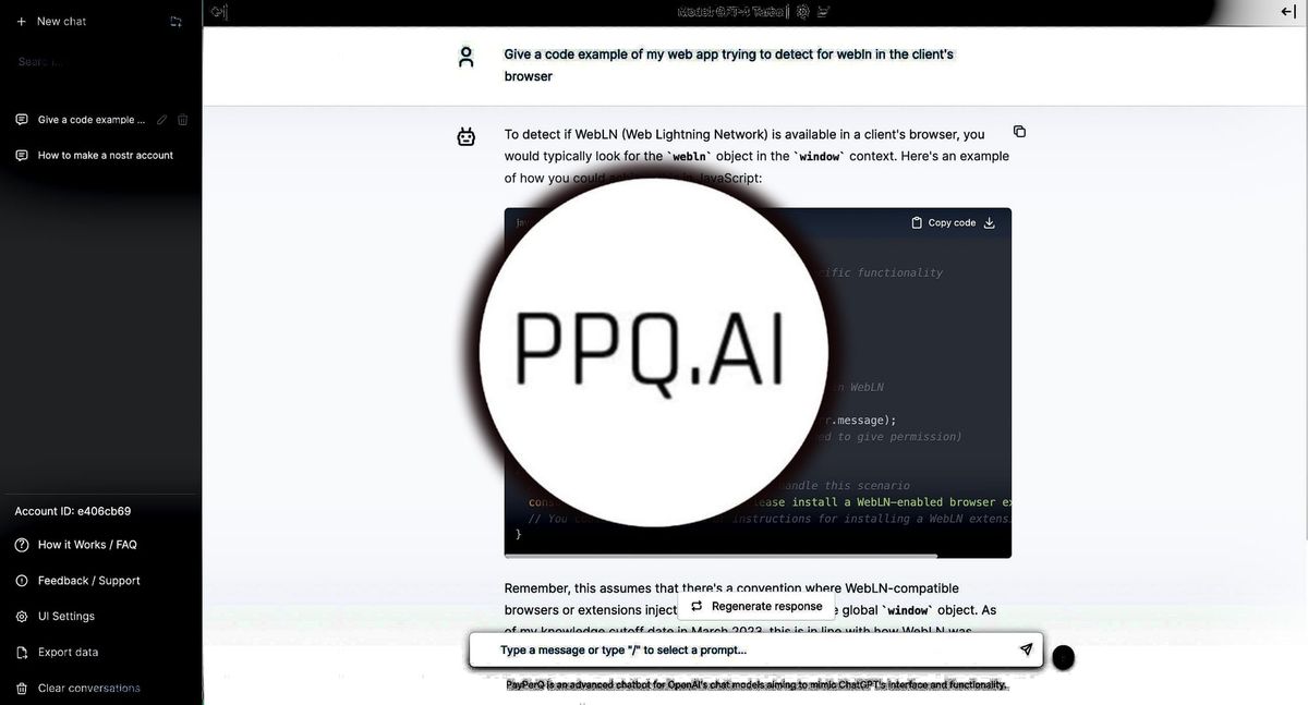 PayPerQ: ChatGPT4 Pay-per-Query Over Lightning Service