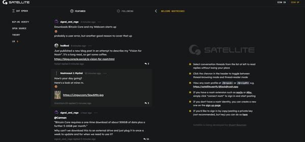 Satellite: New Nostr Web Client Prototype