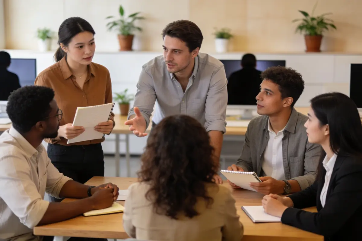 Marketing team collaborating